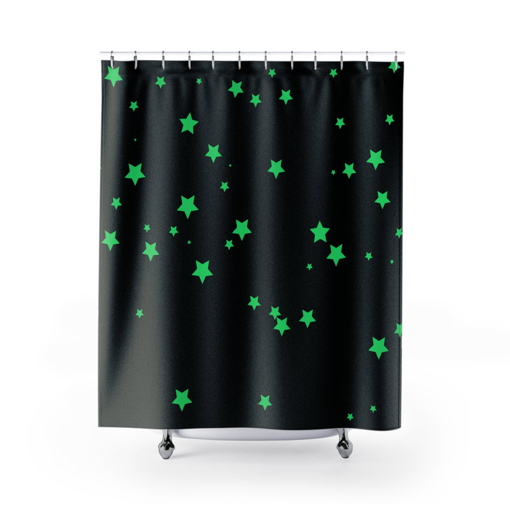 Viral Glow-in-the-Dark Star Styled Shower Curtain, Perfect for Kids' Bathrooms, Home Décor, Unique Gift, Nighttime Vibes