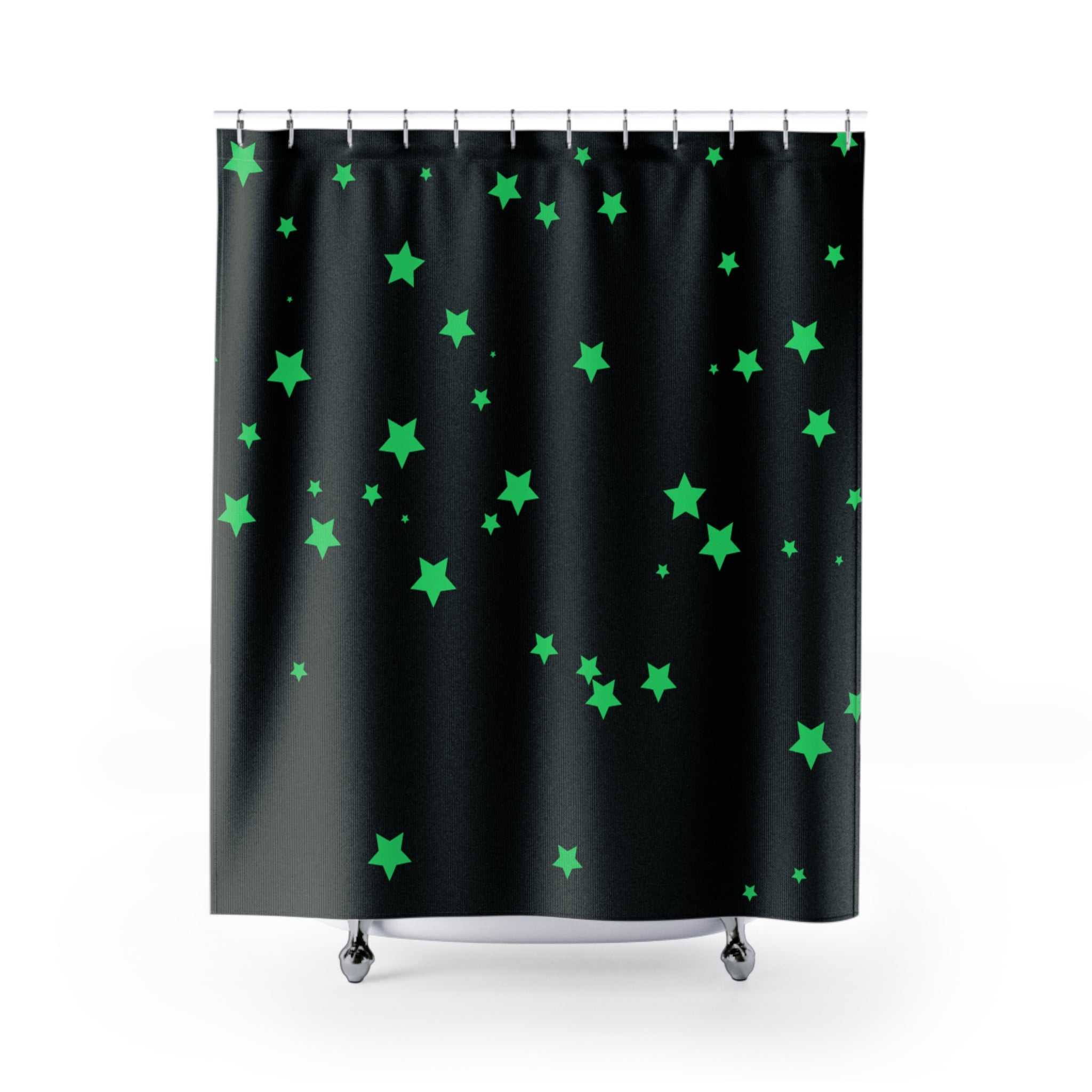 Viral Glow-in-the-Dark Star Styled Shower Curtain, Perfect for Kids' Bathrooms, Home Décor, Unique Gift, Nighttime Vibes