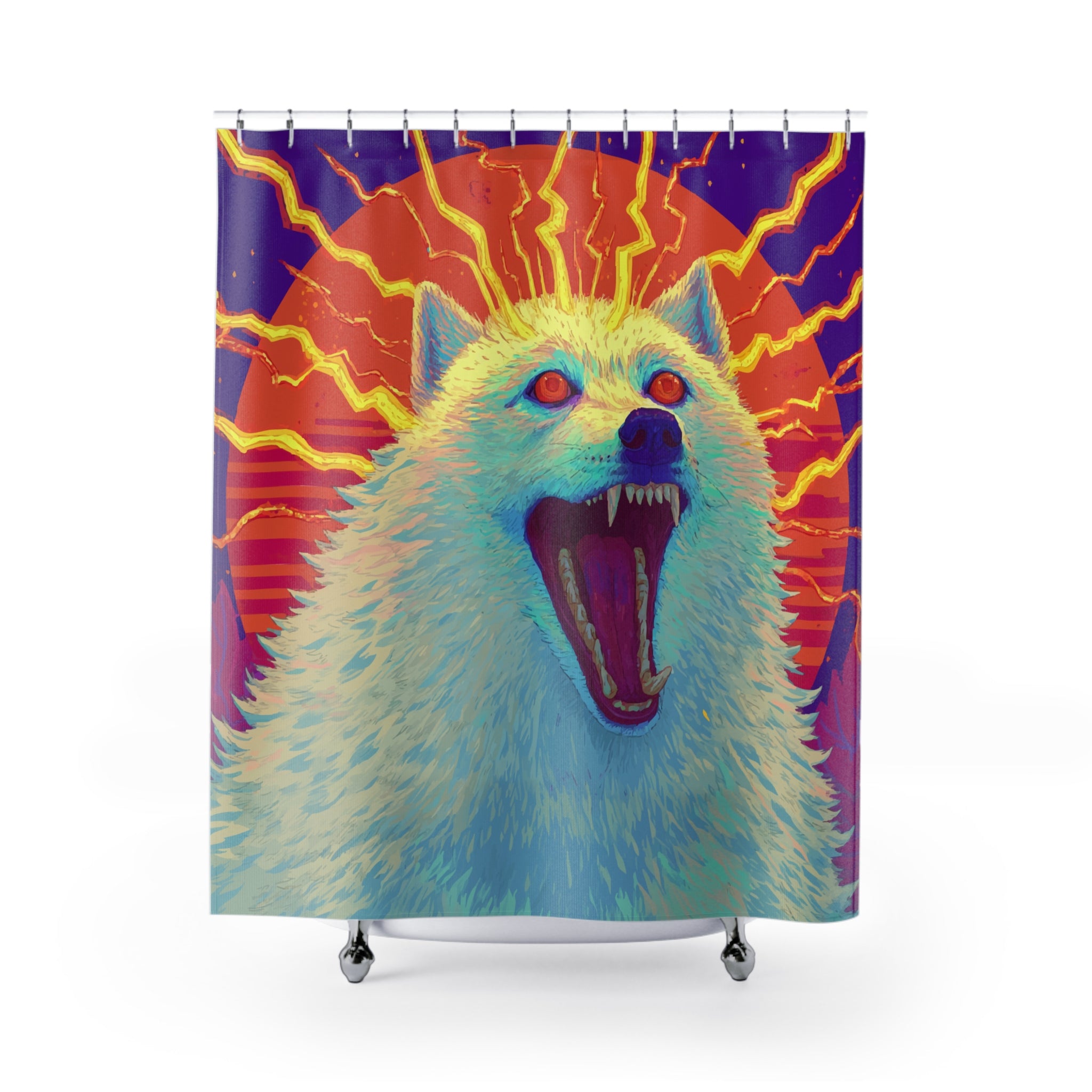 Electric Bazaar Wolfdogish Shower Curtain
