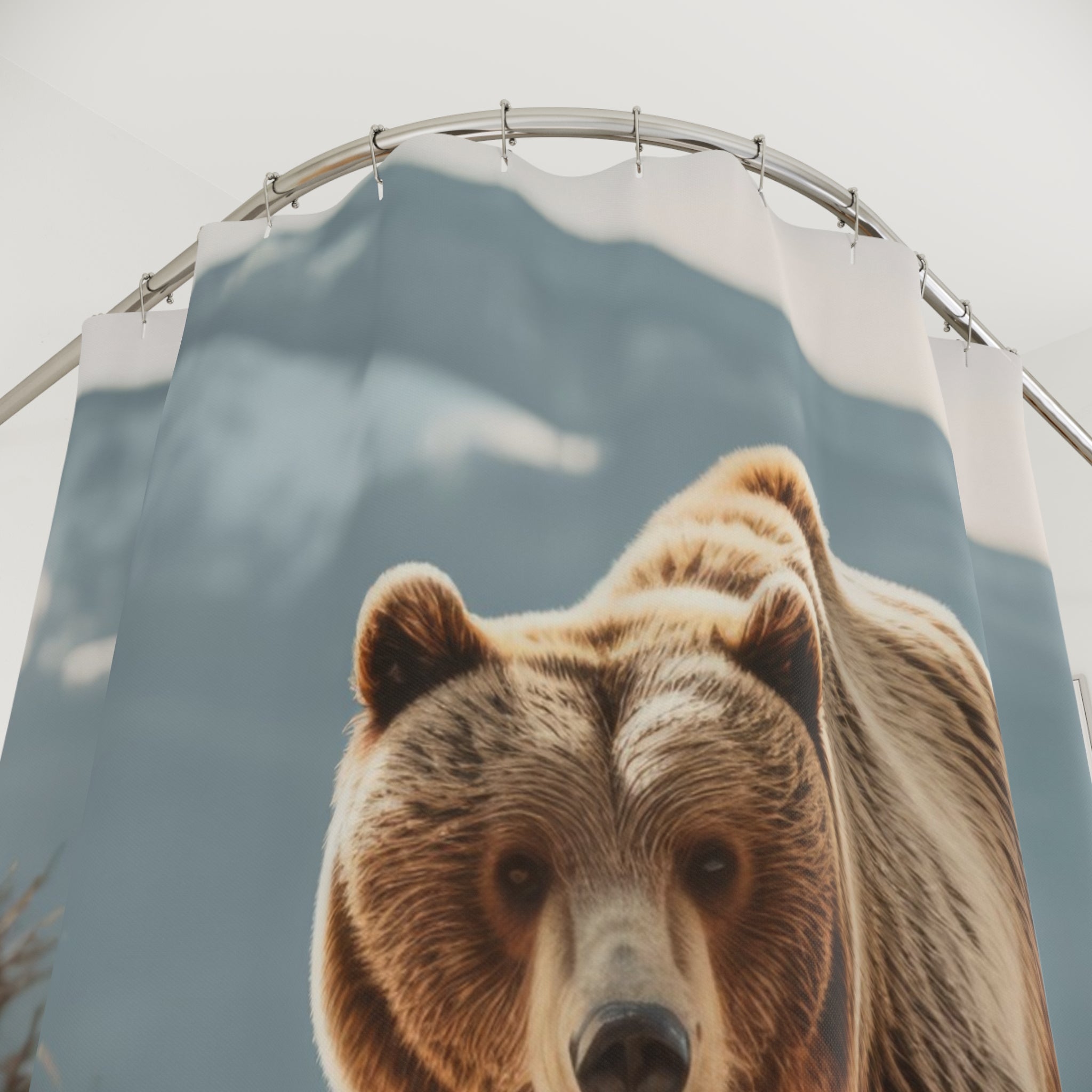 Wild Grizzly Bear Shower Curtain | Nature Decor, Bathroom Essentials, Gift for Wildlife Lovers, Rustic Home Accent, Animal Bathroom Decor