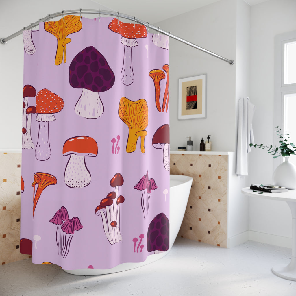 So Much Shroom Pink Shower Curtain
