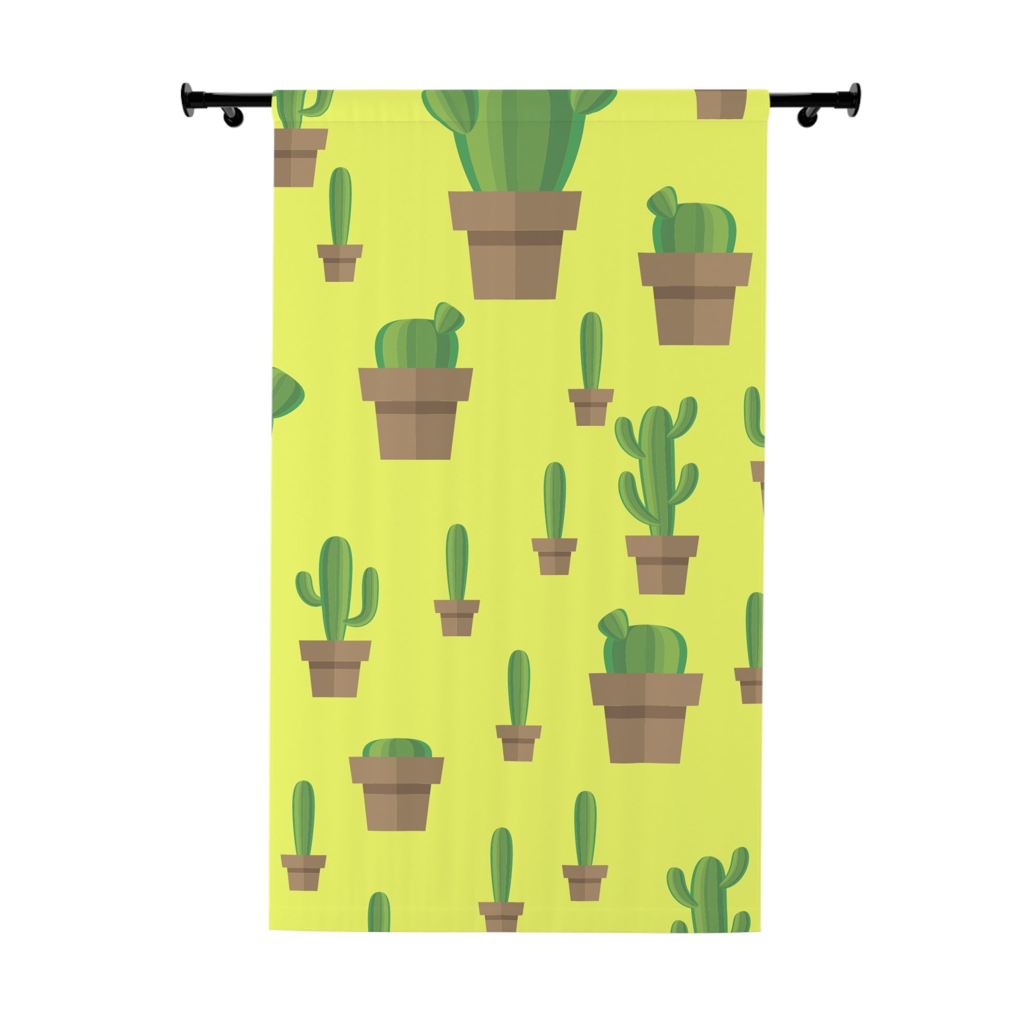 Cactusish Bright Yellow Blackout Window Curtain