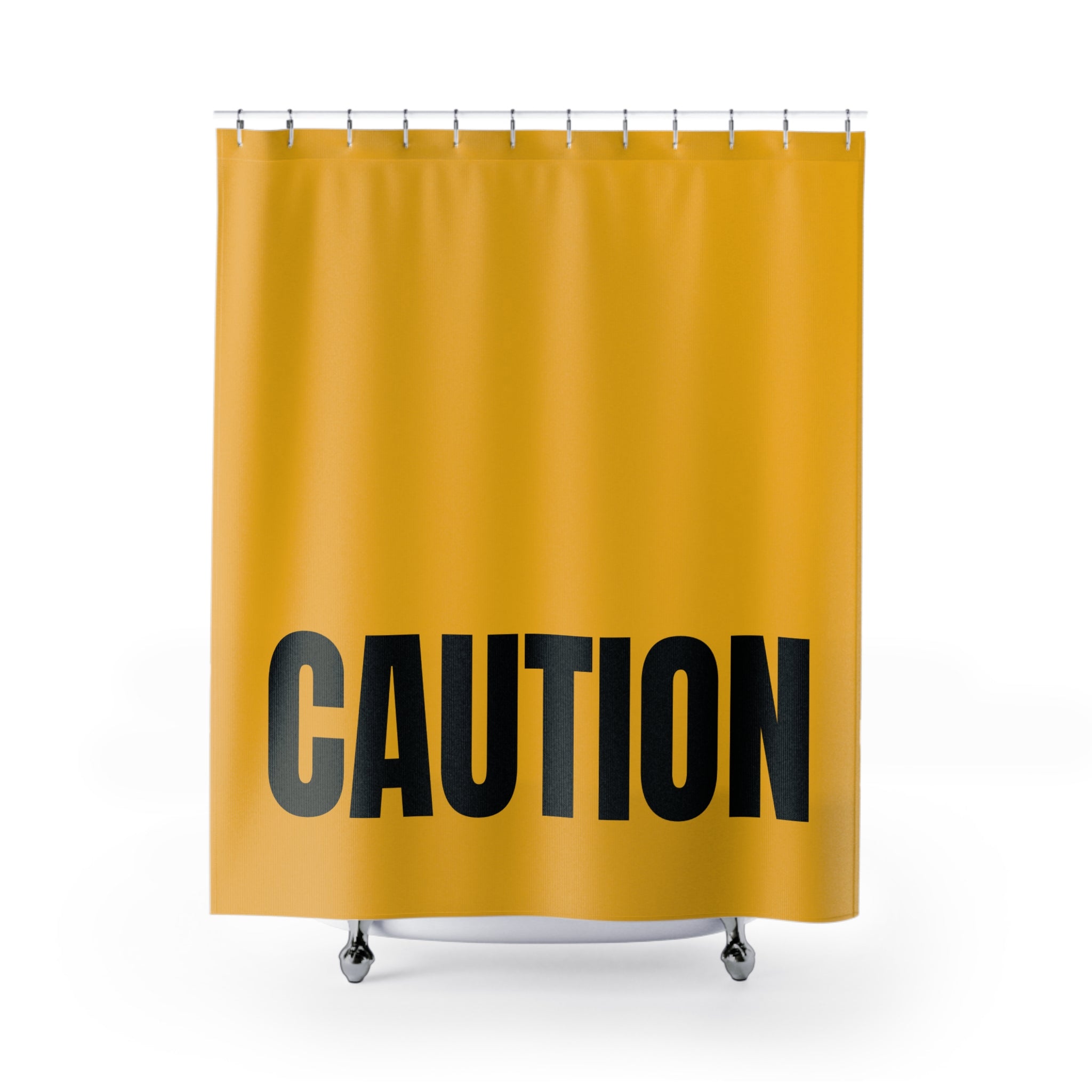 Bold Yellow and Black Caution Shower Curtain