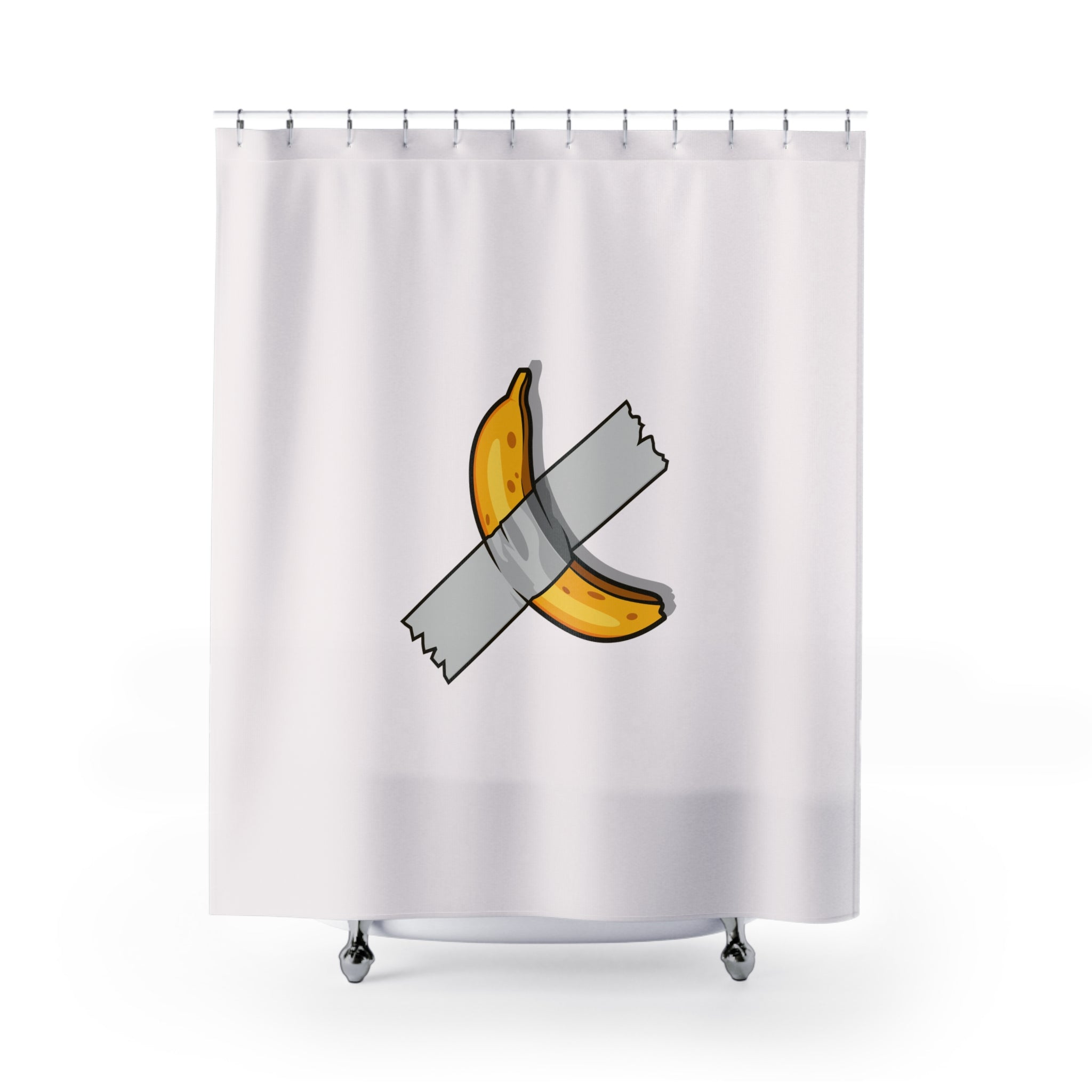 Taped Solo Banana  Shower Curtain, Fun Bathroom Decor, Quirky Gift for Fruit Lovers, Modern Shower Decor, Unique Home Accessories