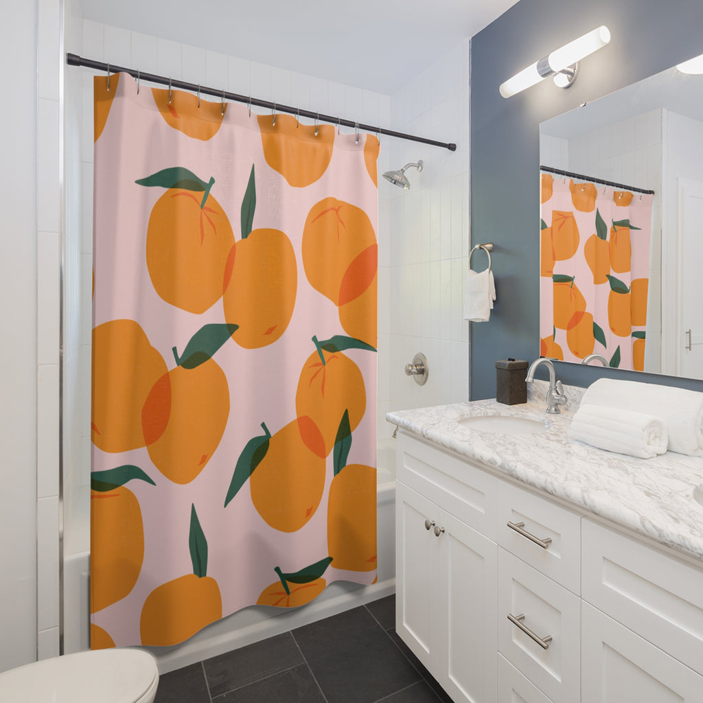 Pink Day Mandarin Shower Curtain