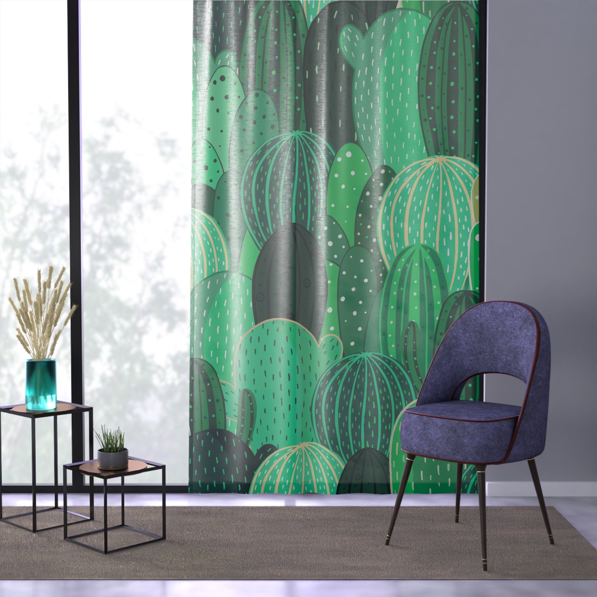 Daytime Cactus Window Curtain