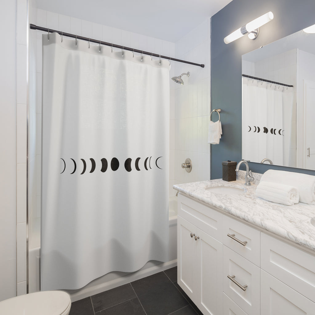 Celestial Moon Phases Off White Shower Curtain