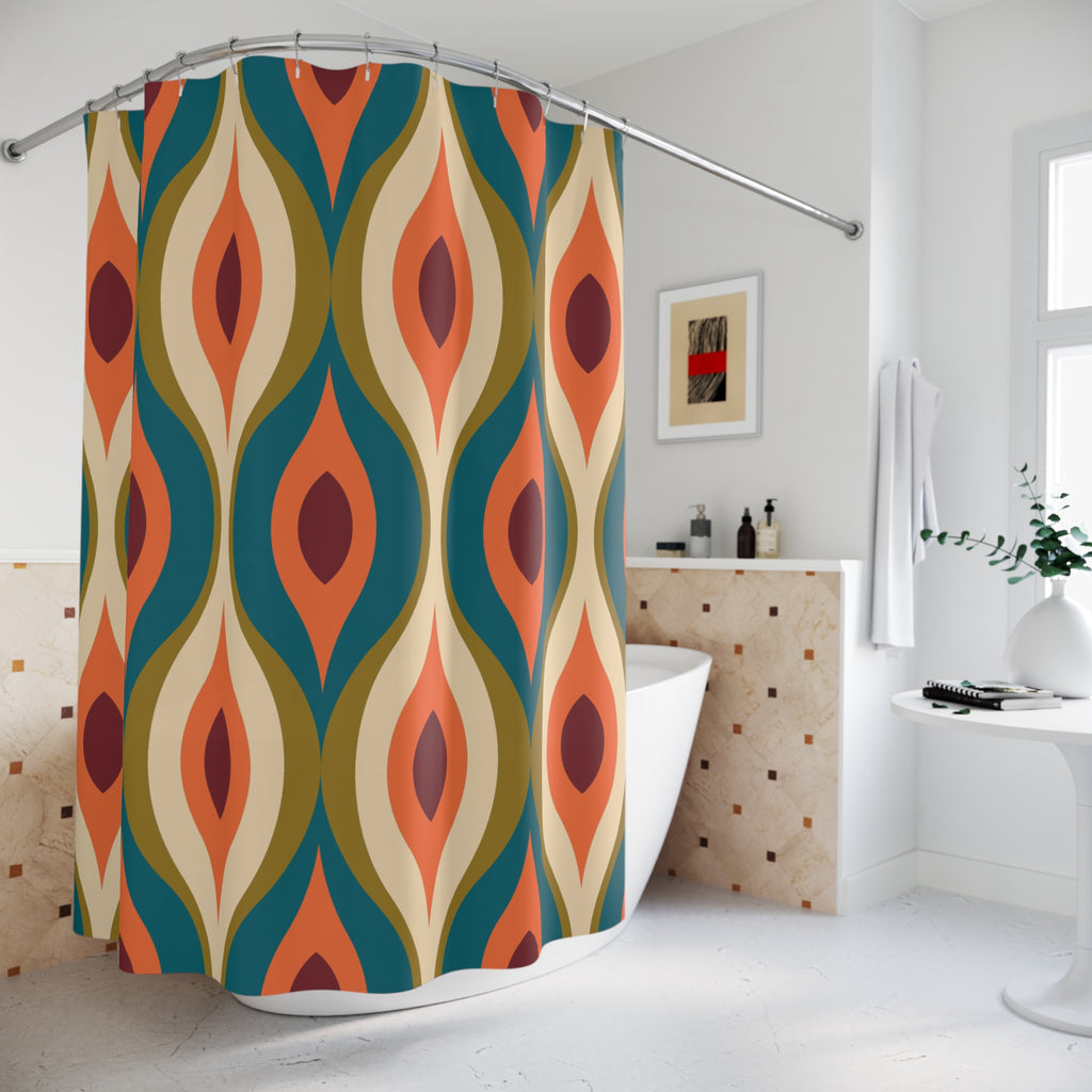 Retro Shaped Boho Shower Curtain