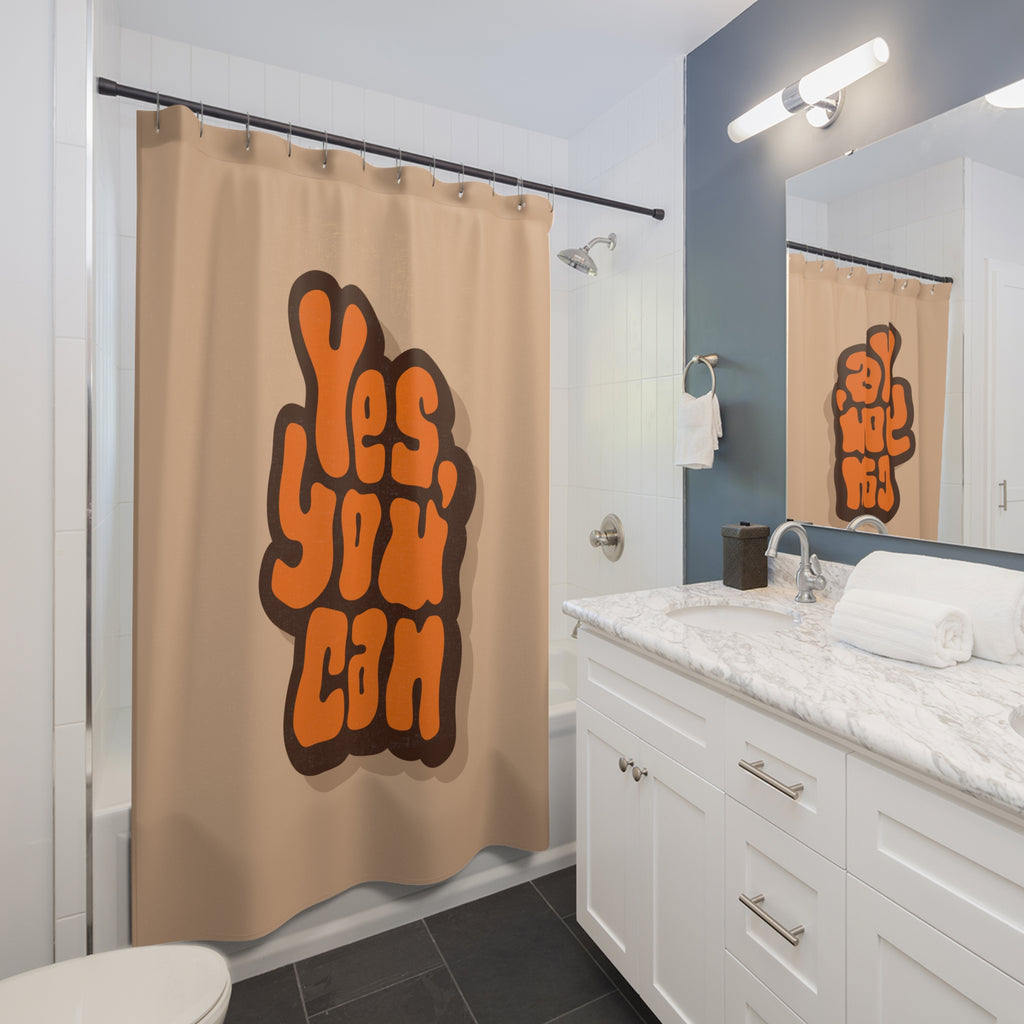 Yes, You Can Motivational Shower Curtains, Positive Vibe Decor, Bathroom Inspiration, Gifts for Home, Unique Bathroom Accessories