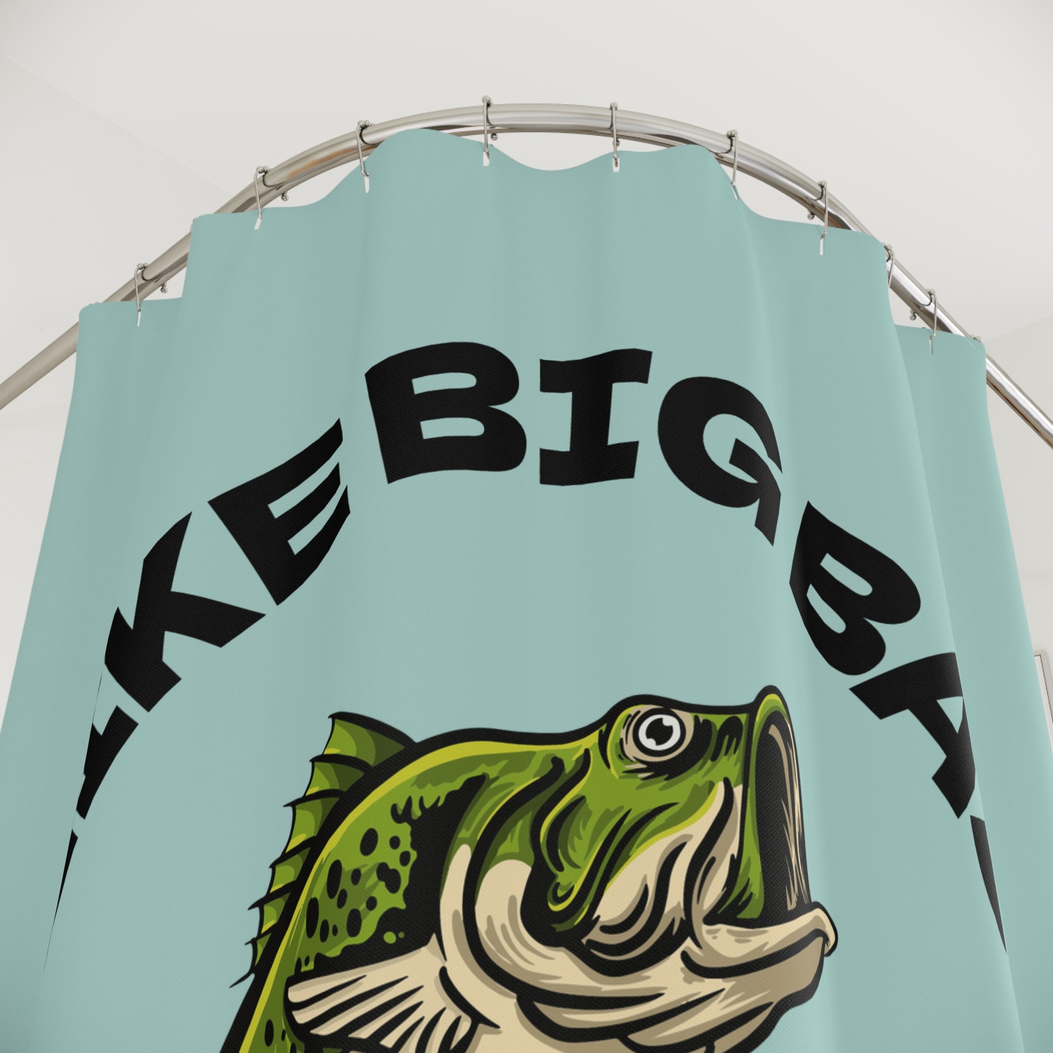 Fishing Enthusiast Shower Curtain - I Like Big Bass, Bathroom Decor, Angler Gift, Fishing Theme, Unique Home Accents