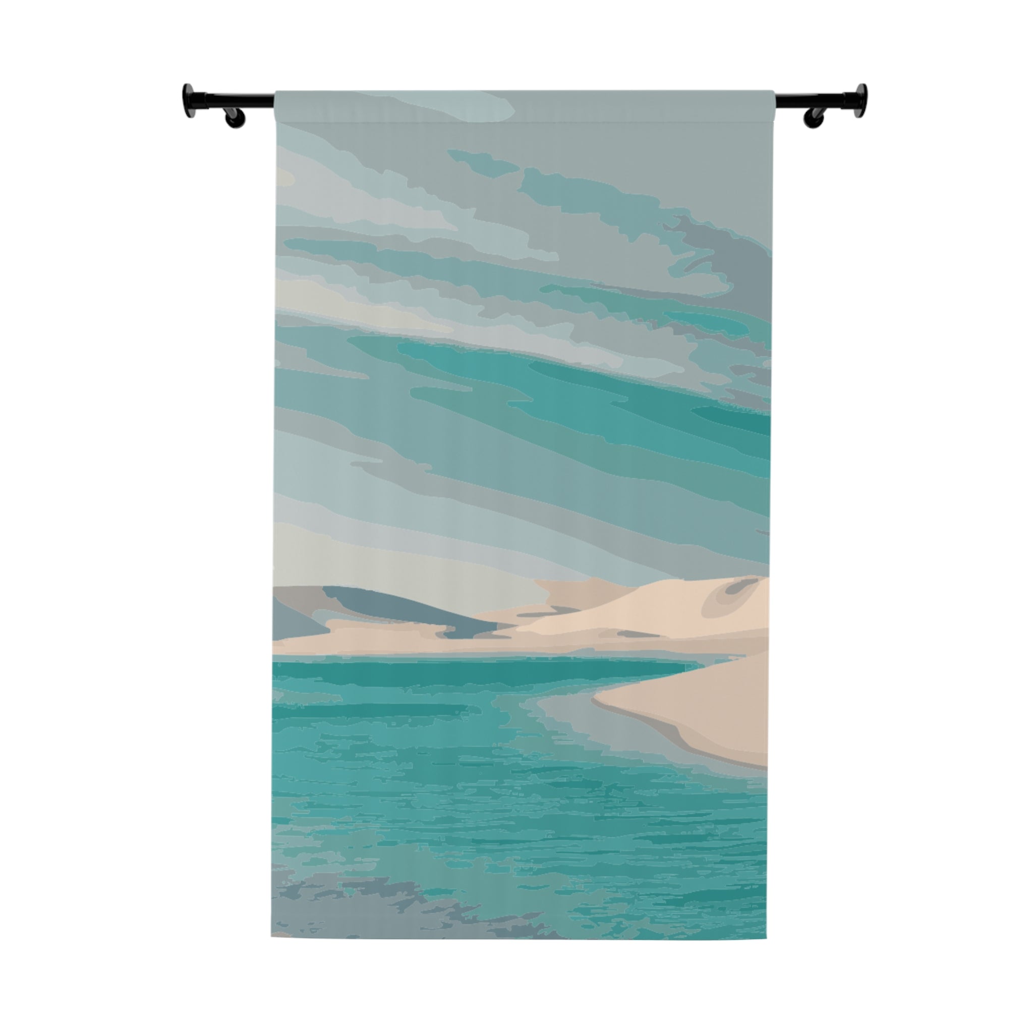 Uncanny Valley Coastal Blackout Window Curtain
