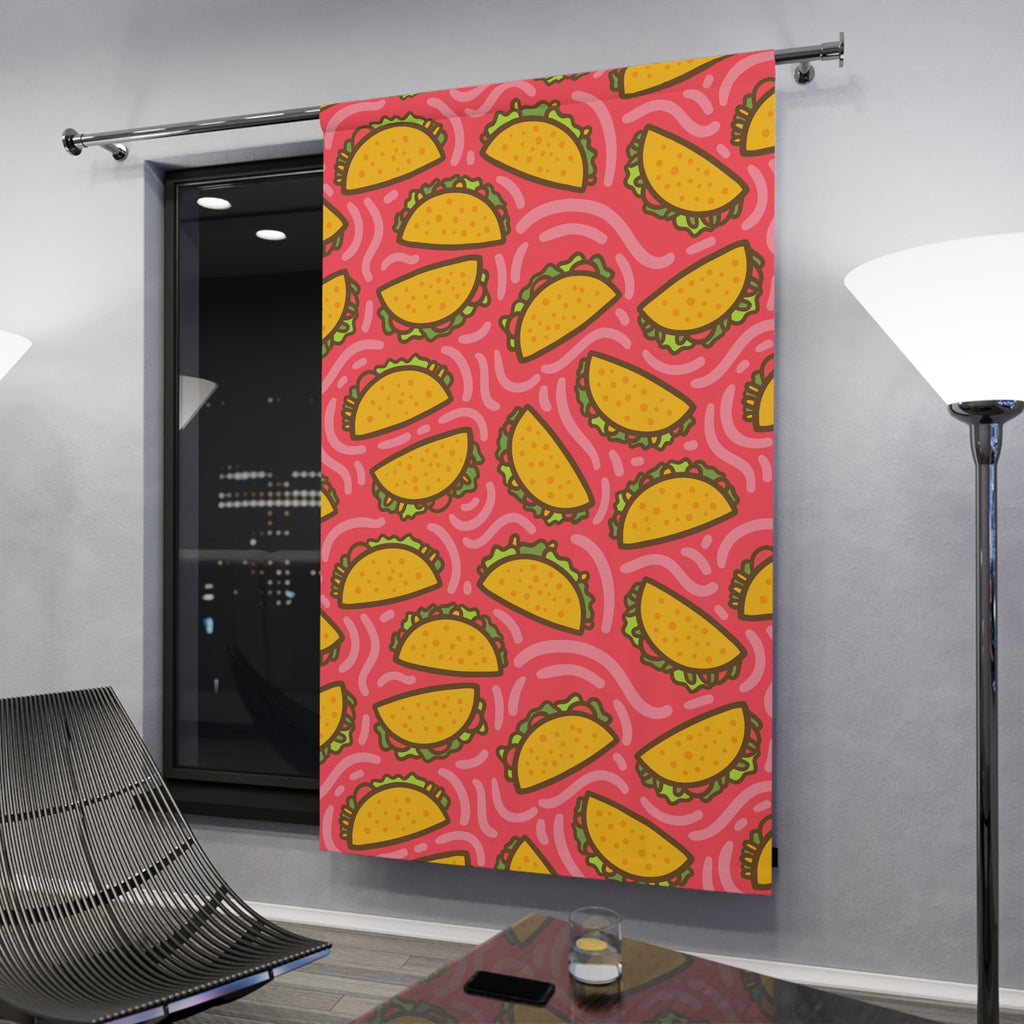 Crunch Taco Party Pattern Blackout Window Curtain