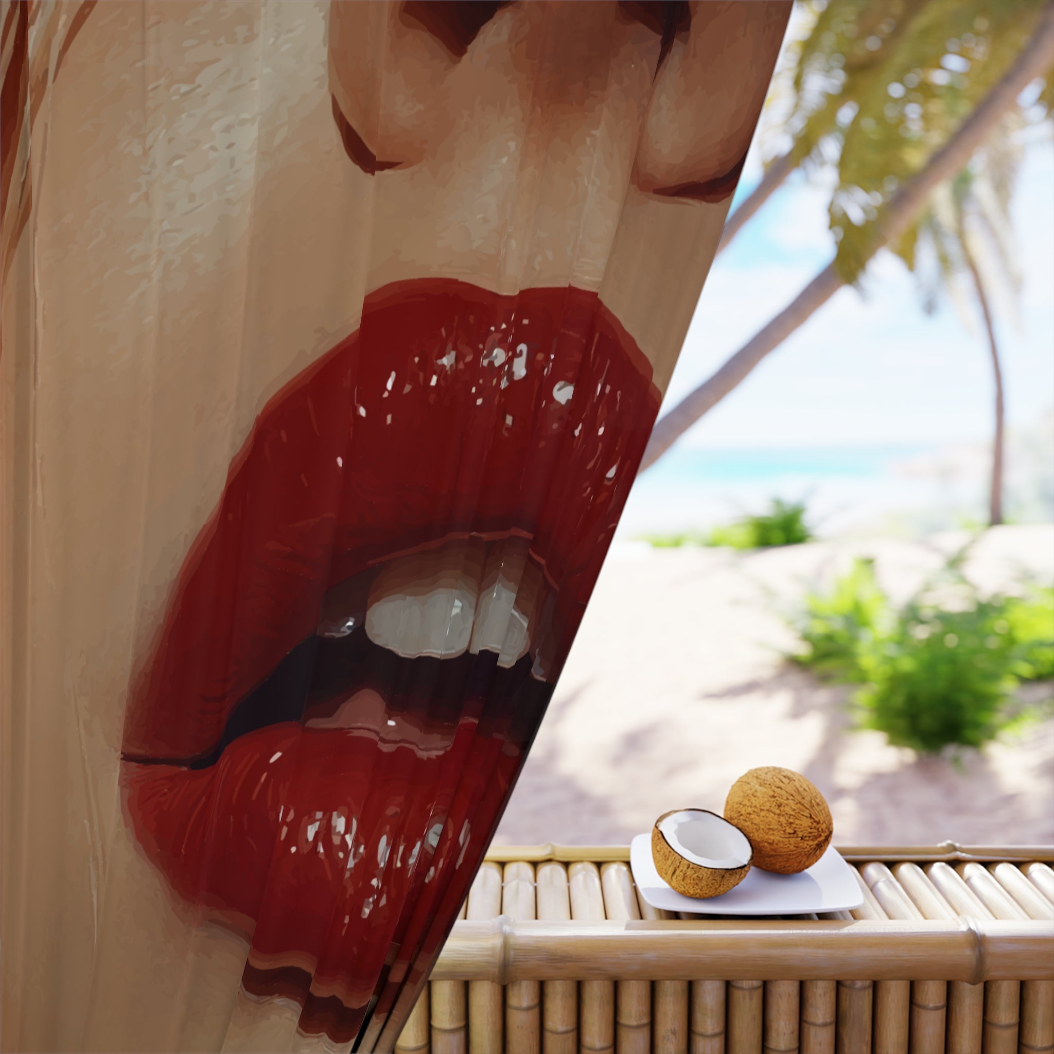 Luscious Modern Lips Blackout Window Curtain