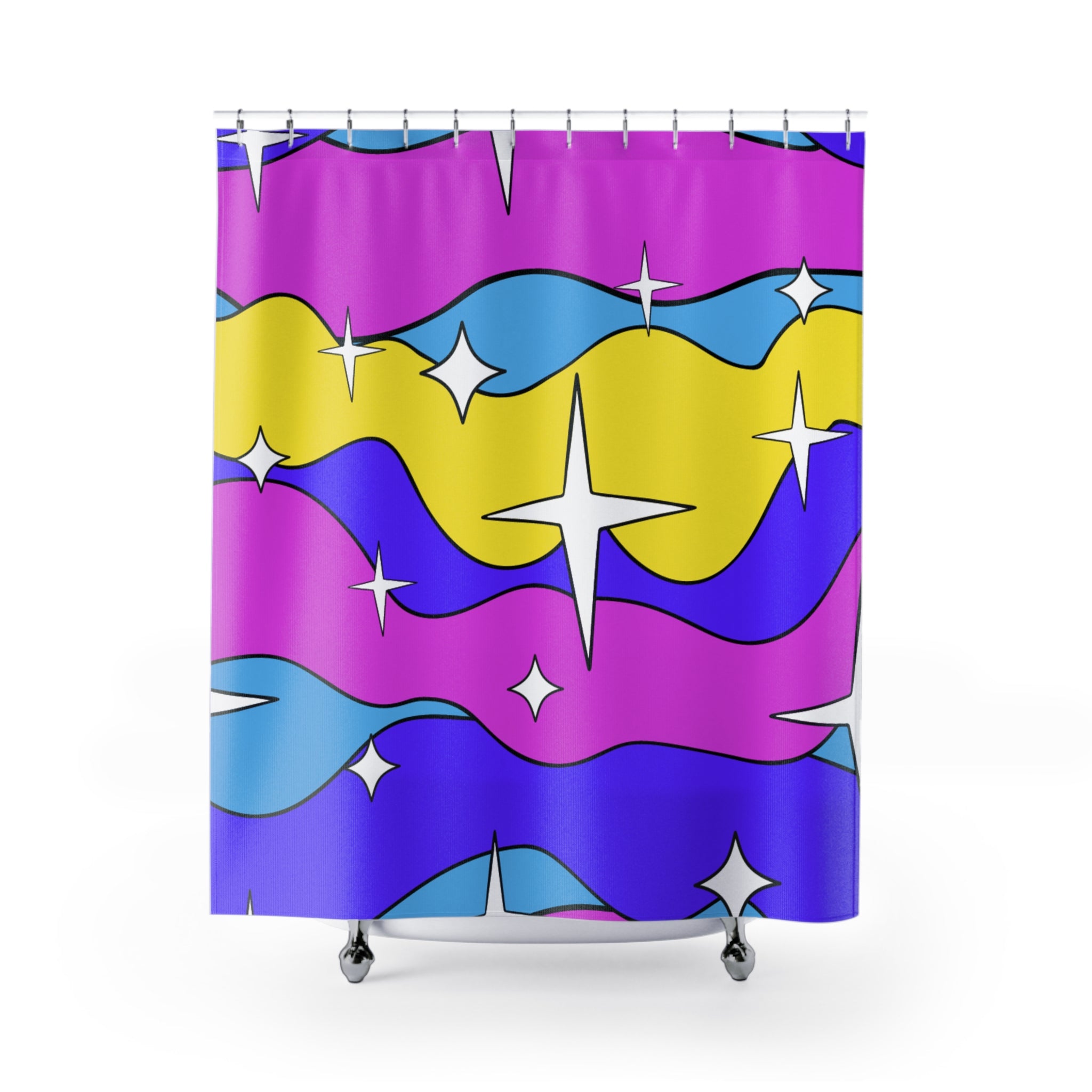 Genie Swirly Stars Shower Curtain
