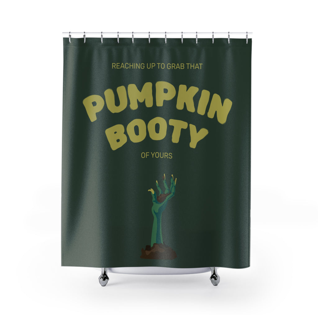 Fun Halloween Shower Curtain - Pumpkin Booty Design, Spooky Bathroom Decor, Trick or Treat Theme, Unique Gift Idea, Holiday Decor