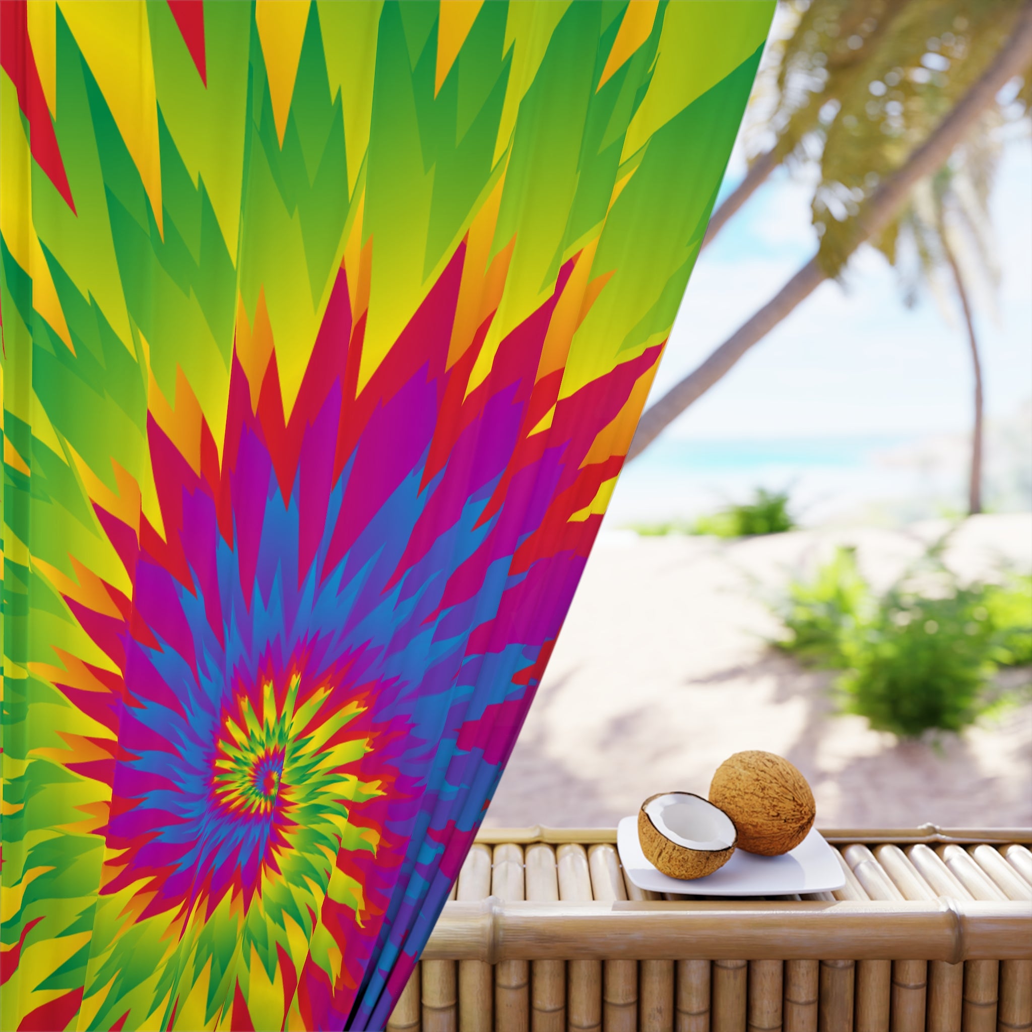 Colorful Tye-Dye Slice Blackout Window Curtain