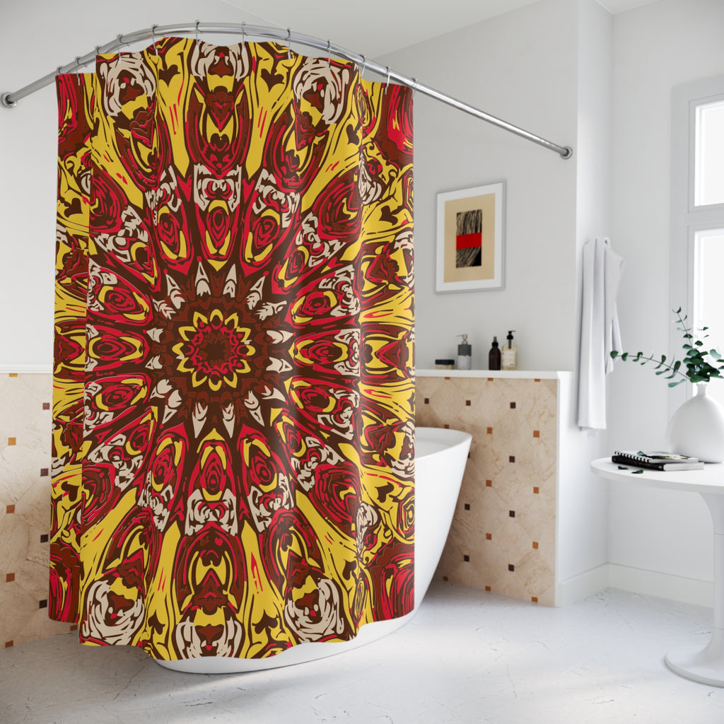Redish Lifes Awakening Pattern Shower Curtain