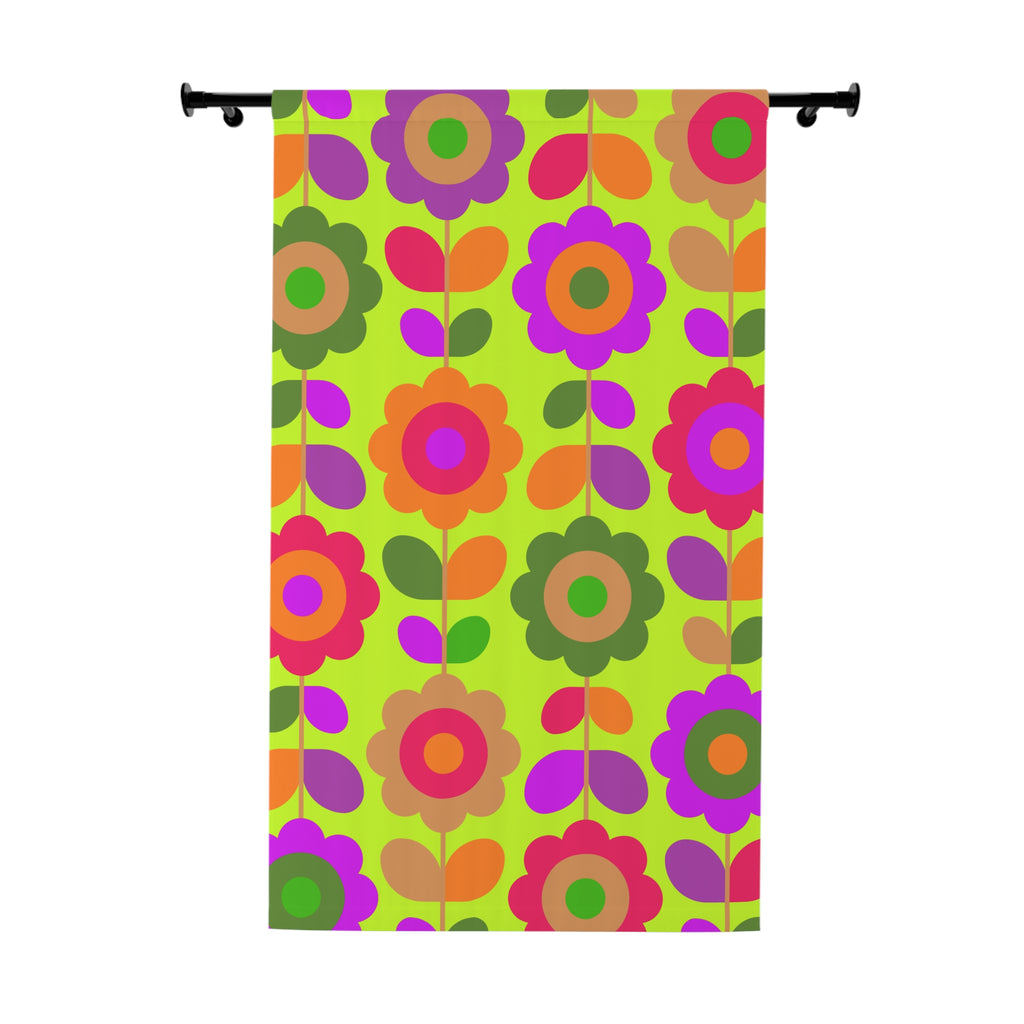 Crazy in Love Yellow Floral Pattern Blackout Window Curtain