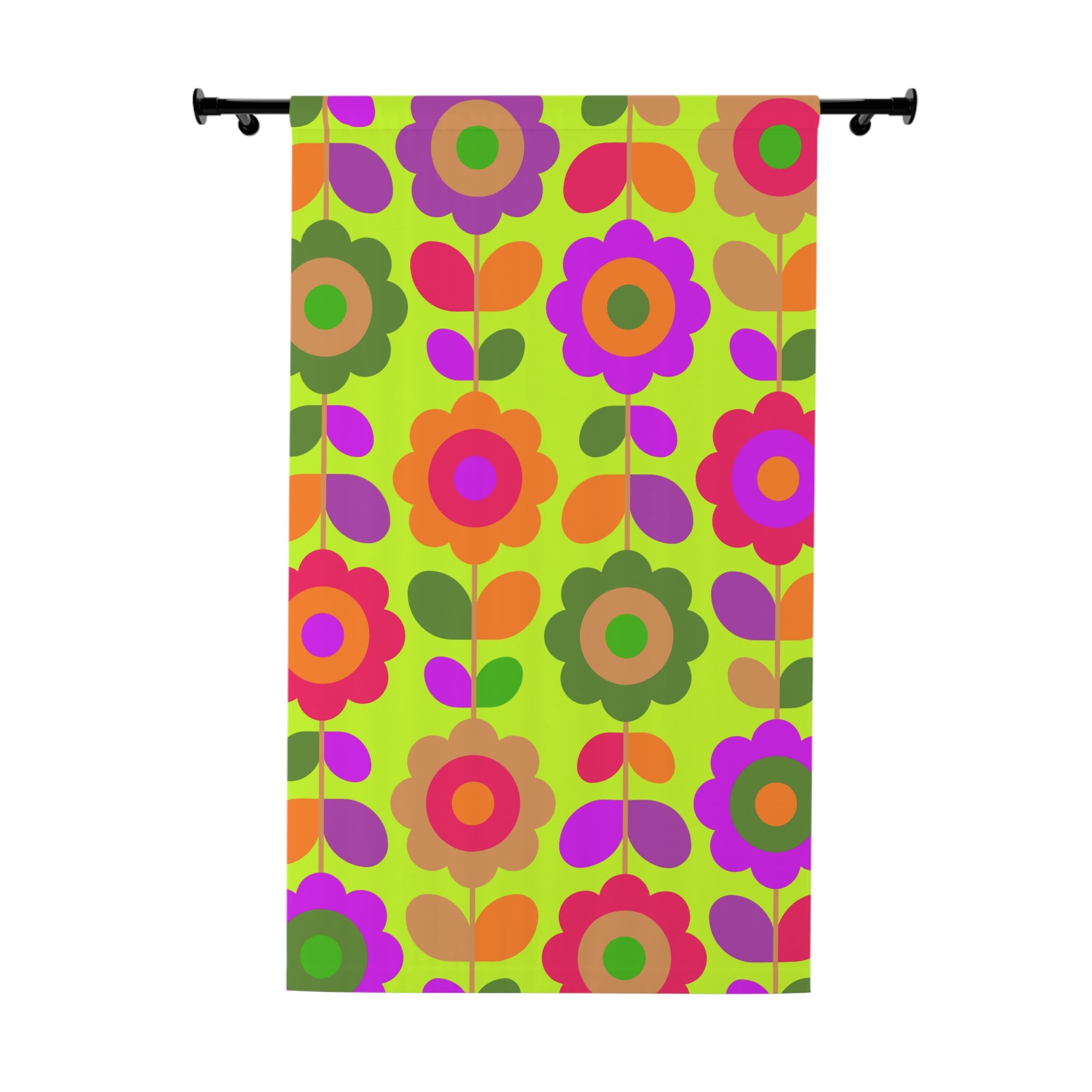Crazy in Love Yellow Floral Pattern Blackout Window Curtain