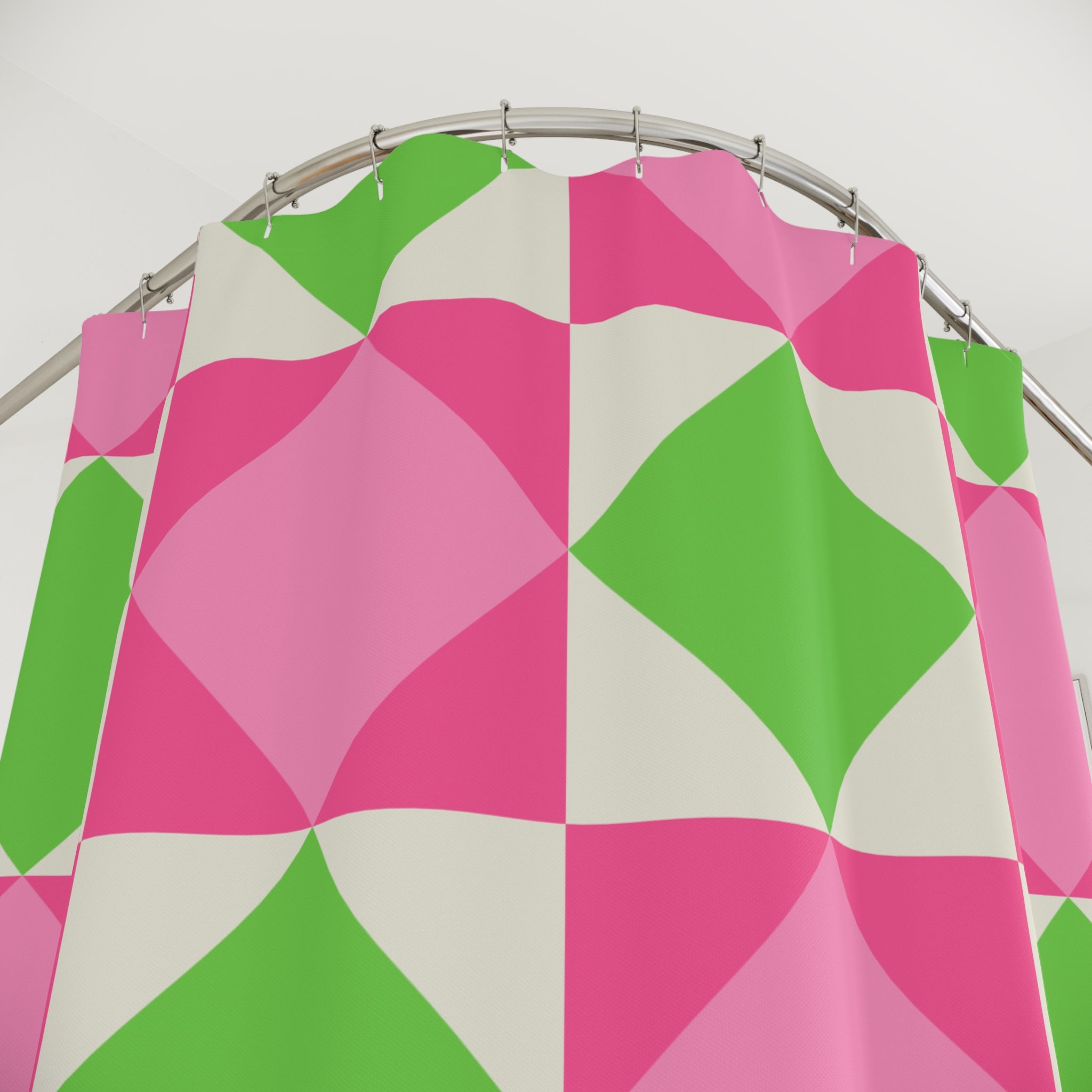 Vibrant Geometric Shower Curtain, Bright Bathroom Decor, Modern Home Accents, Gift for Friends, Spring & Summer Vibes