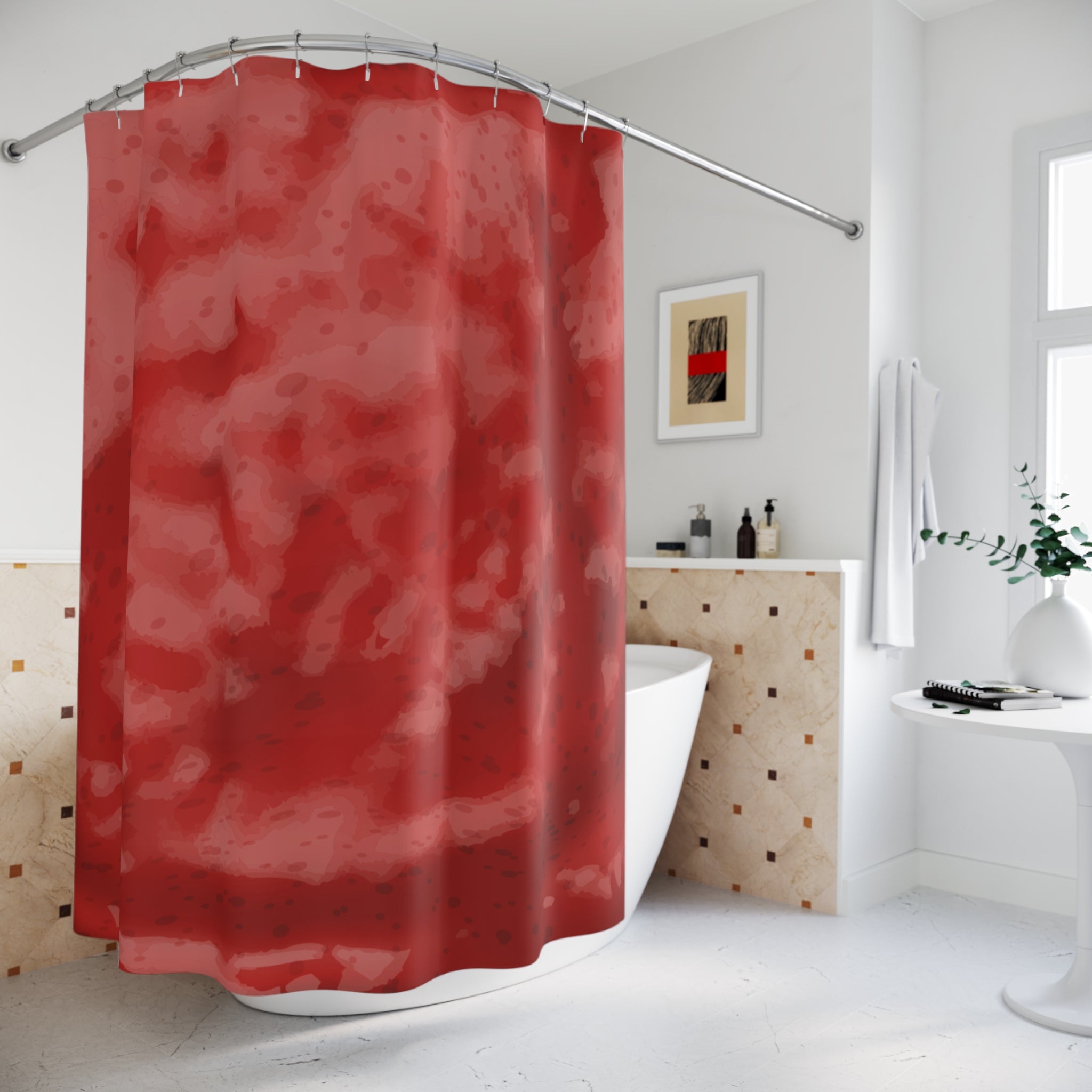 Strawberry Jelly Shower Curtain, Vibrant Bathroom Decor, Boho Home Accessory, Gift for Her, Unique Bathroom Upgrade