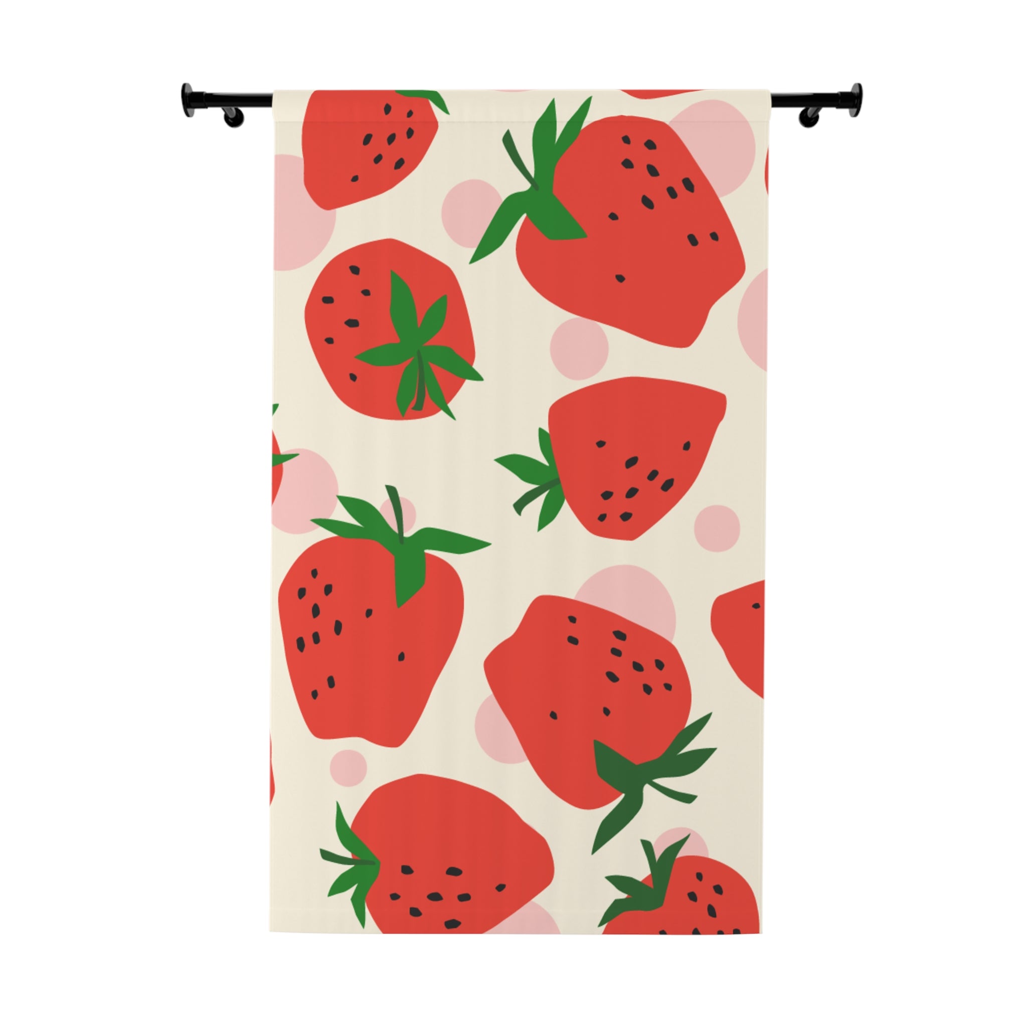 Strawberry Day Black Out Window Curtain