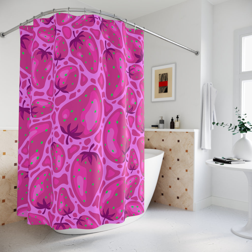Strawberry Dreams Pink Shower Curtain