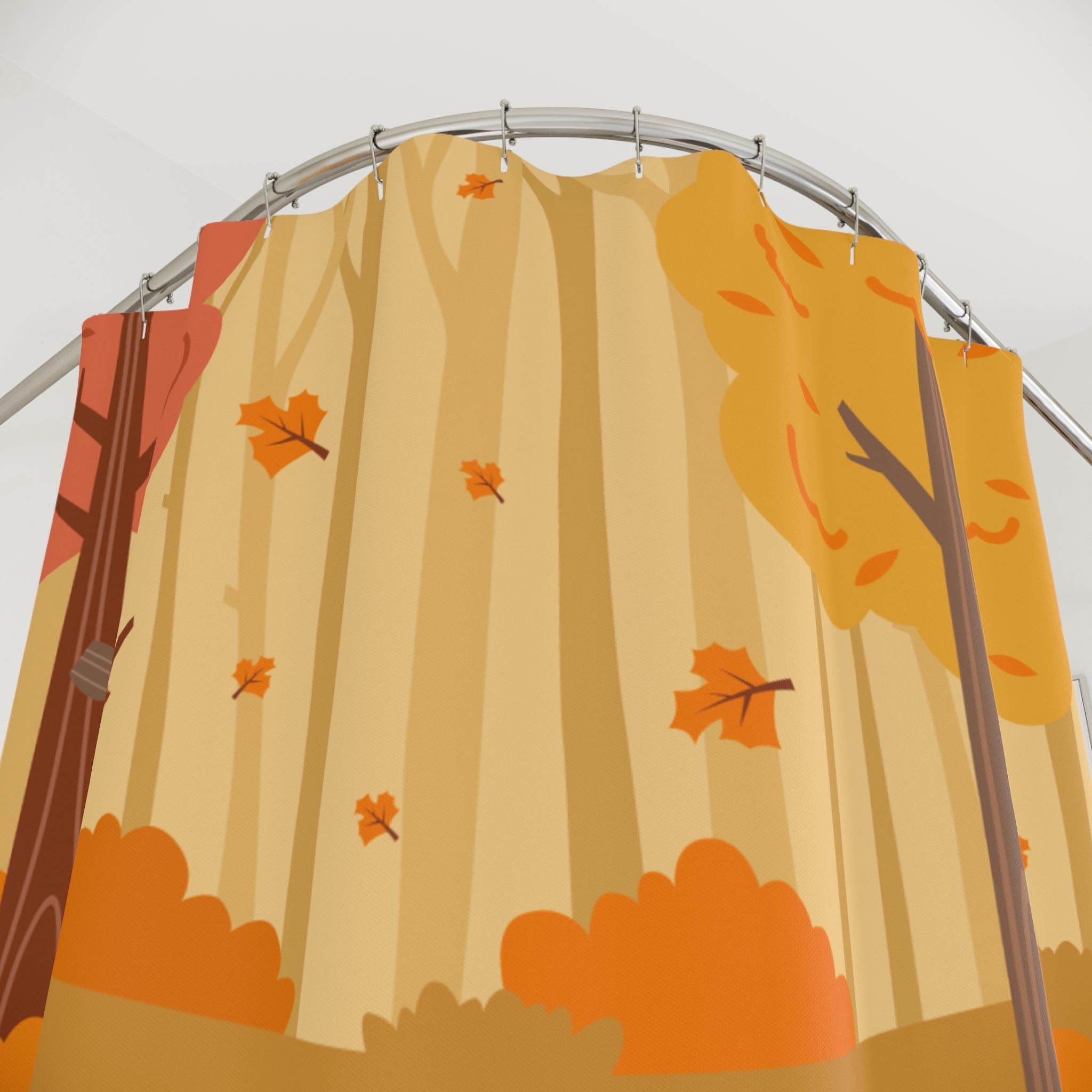 Autumn Forest Shower Curtain, Cozy Fall Bathroom Decor, Rustic Home Accessories, Nature Theme, Seasonal Home Makeover