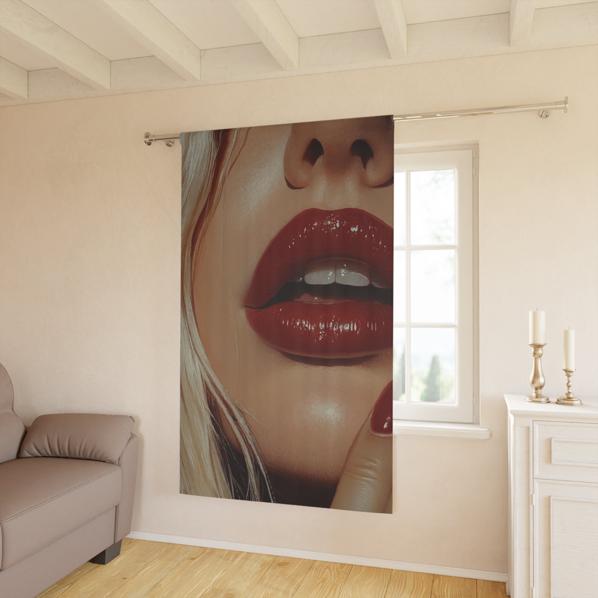 Luscious Modern Lips Blackout Window Curtain