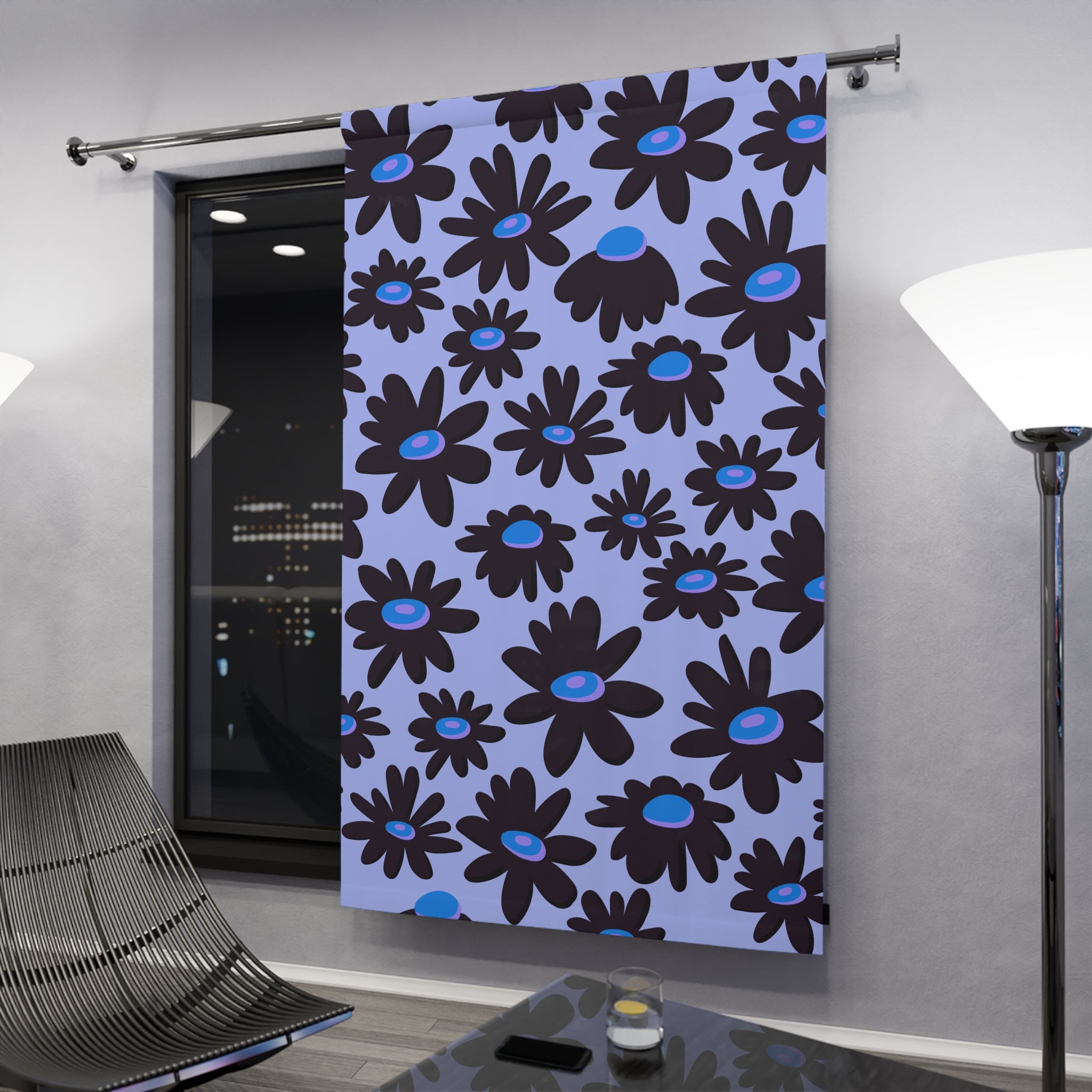 Daisy Field Gothic Pattern Blackout Window Curtain