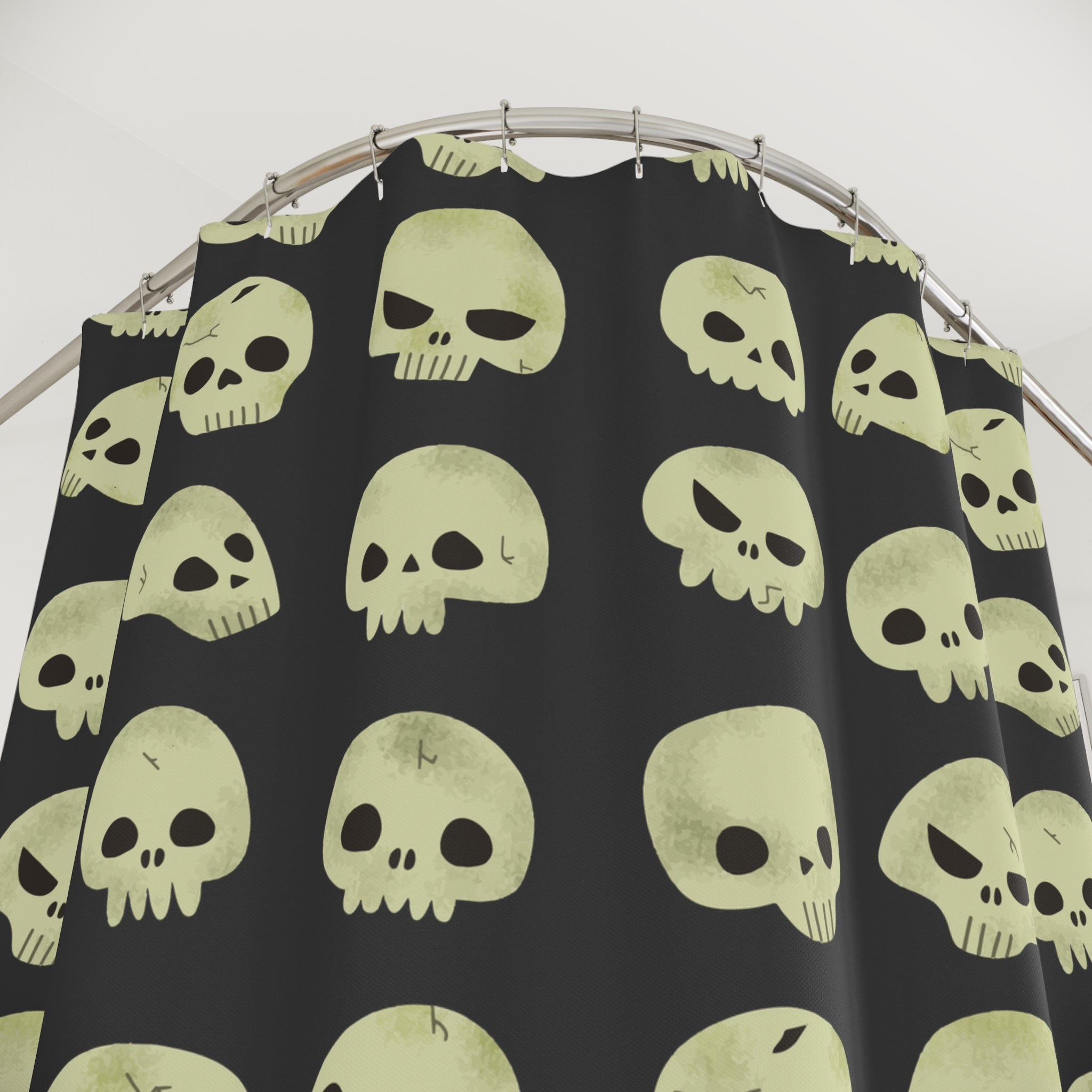 Gothic Skull Shower Curtain, Bathroom Decor, Halloween Decor, Spooky Home Goods, Unique Gift for Scary Theme Lovers
