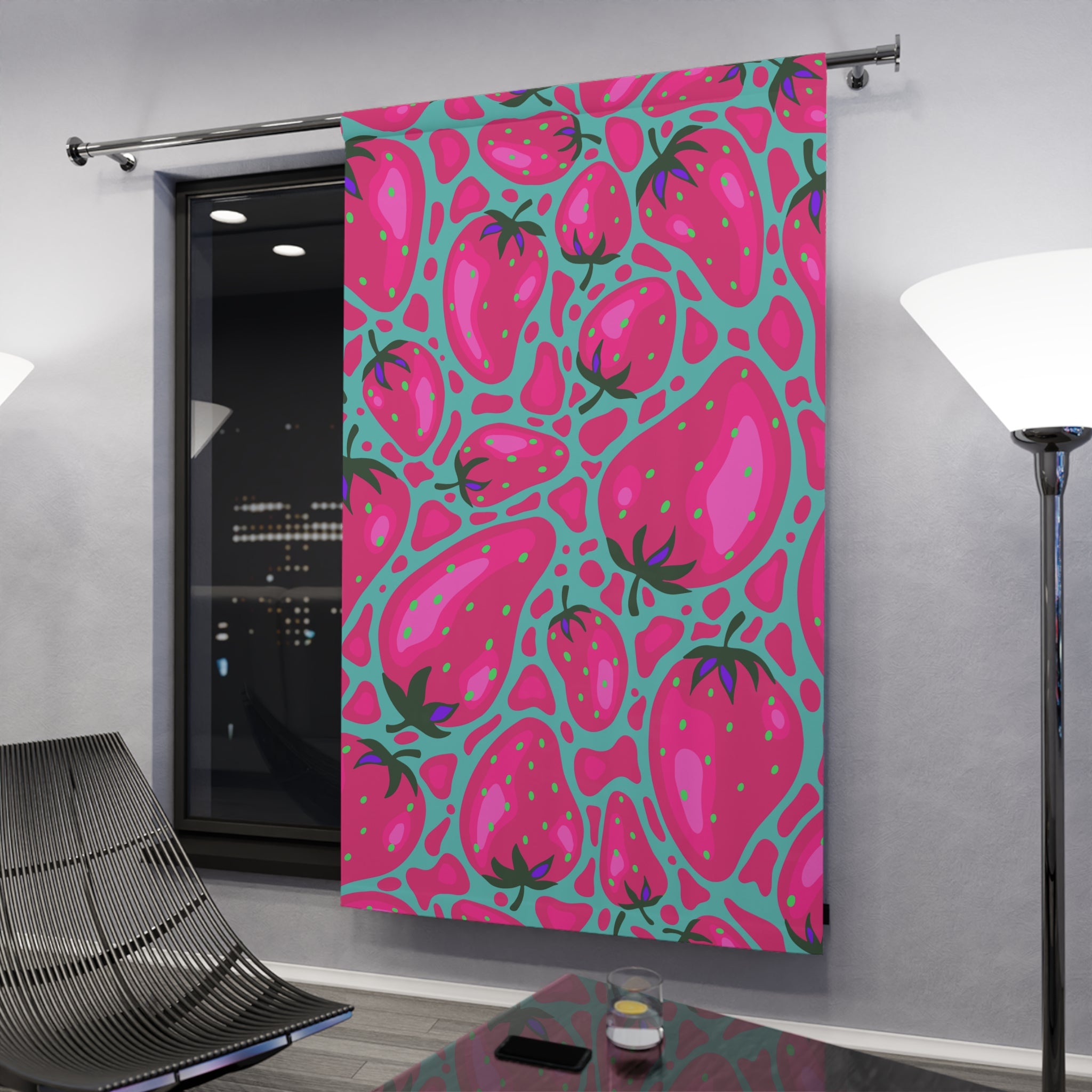 Strawberry Dreams Naturalish Pattern Blackout Window Curtain