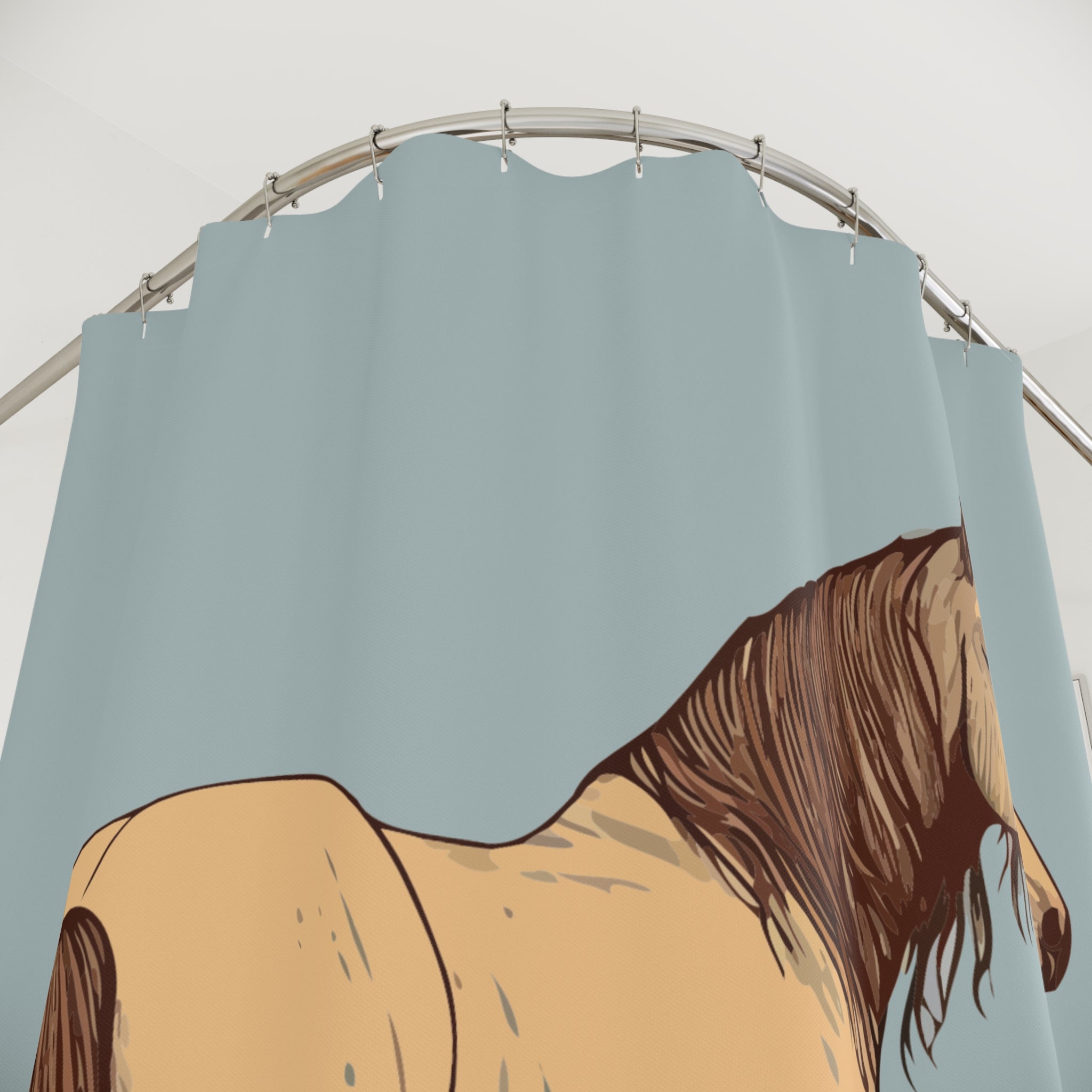Elegant Western Horse Shower Curtain - Rustic Horse Decor for Bathroom, Equestrian Gift, Farmhouse Style, Horse Lover's Home