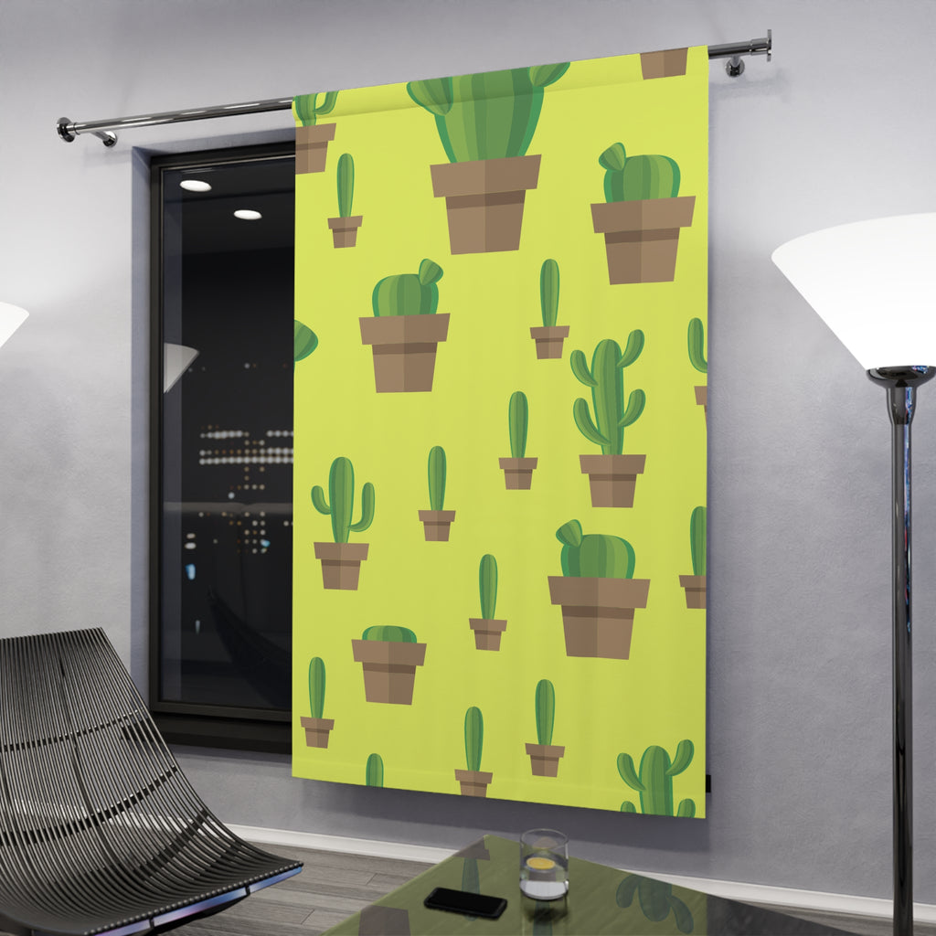 Cactusish Bright Yellow Blackout Window Curtain