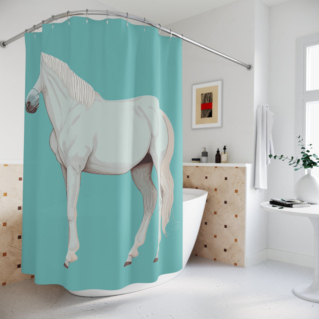 Equestrian Style Shower Curtain, Horse Lover Decor, Farmhouse Bathroom, Rustic Home Accents, Unique Gift for Riders