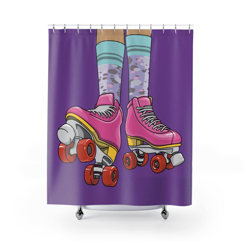 Vibrant Roller Skater Skated Shower Curtain | Fun Bathroom Decor, Gift for Skating Enthusiasts, Retro Vibe, Playful Home Accent, Unique Gift Idea