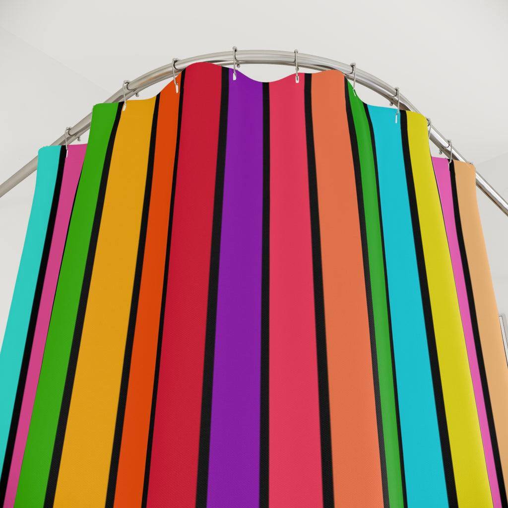 Striped Rainbowish Shower Curtain