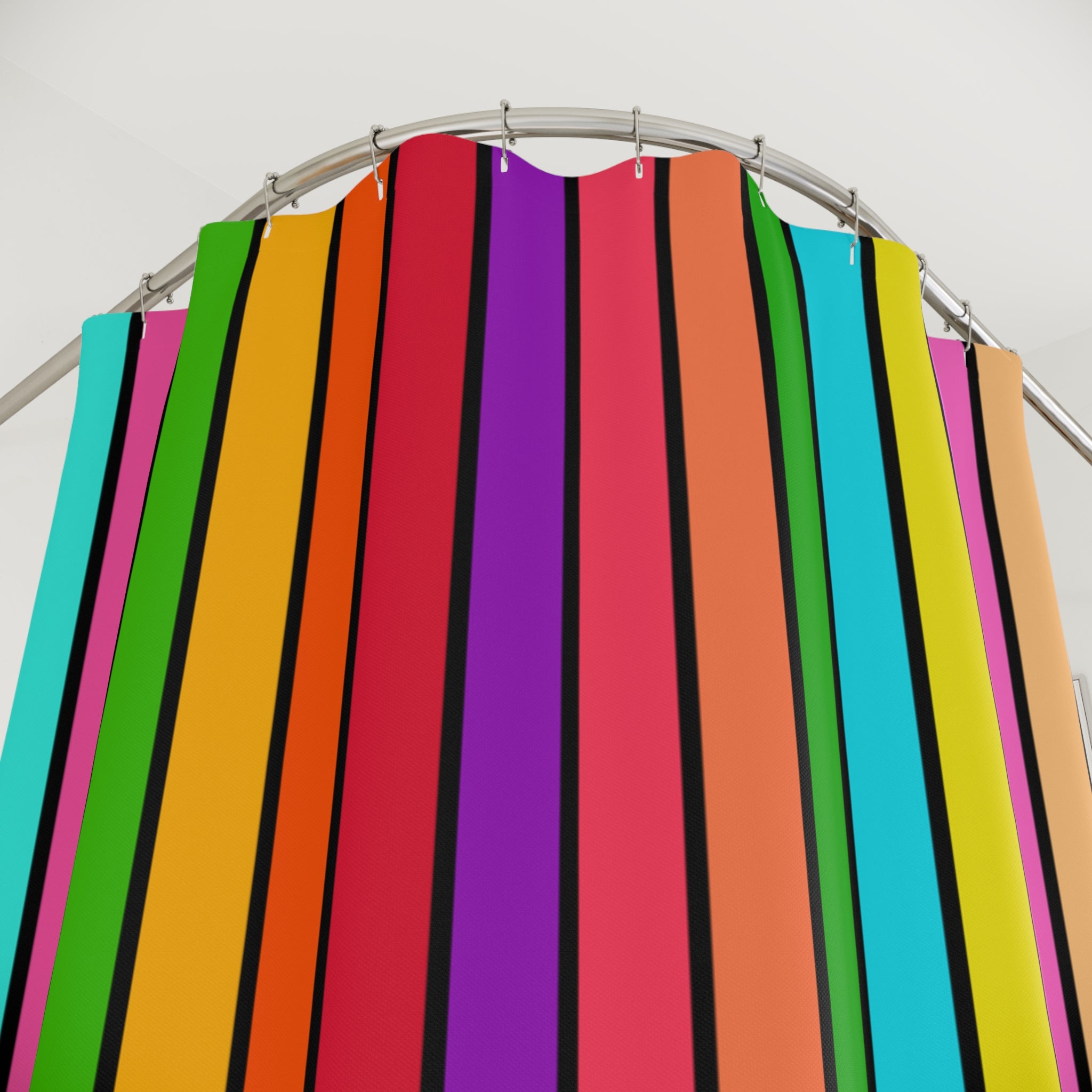 Striped Rainbowish Shower Curtain