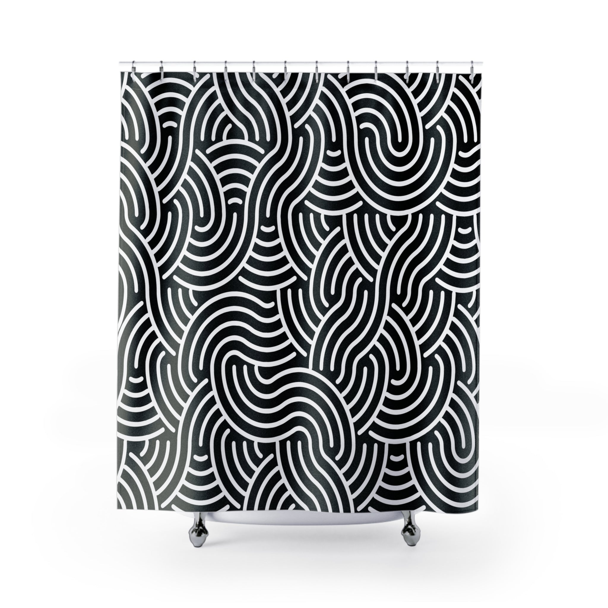 No Rules Black & White Shower Curtain