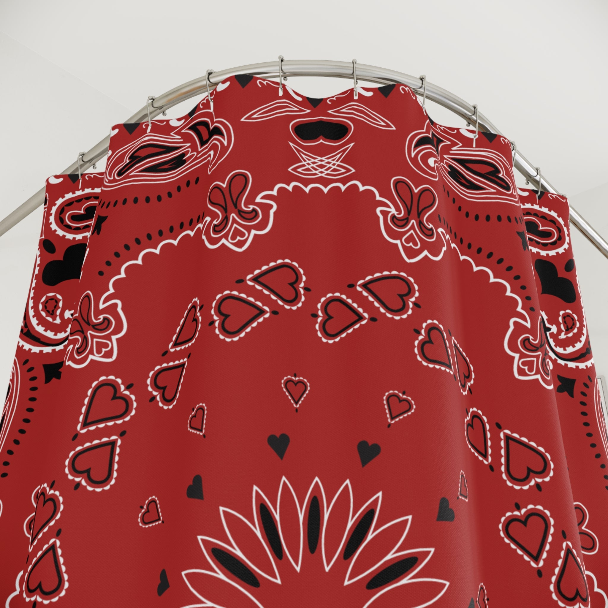 Boho Bandana Shower Curtain, Vibrant Bathroom Decor, Festival Vibe, Gift for Home, Bohemian Style, Rustic Elegance, Unique Design