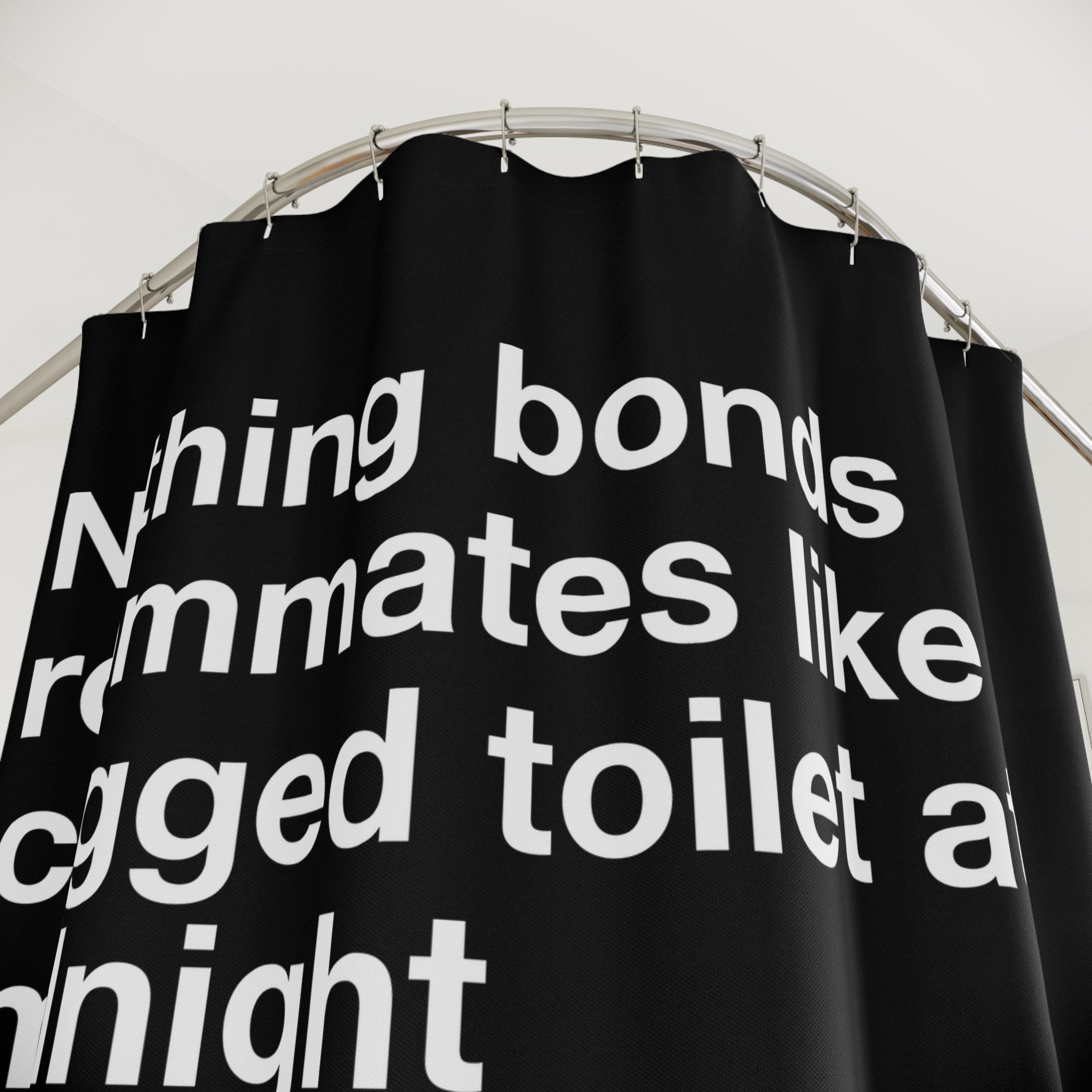 Midnight Clogged Toilet Shower Curtain