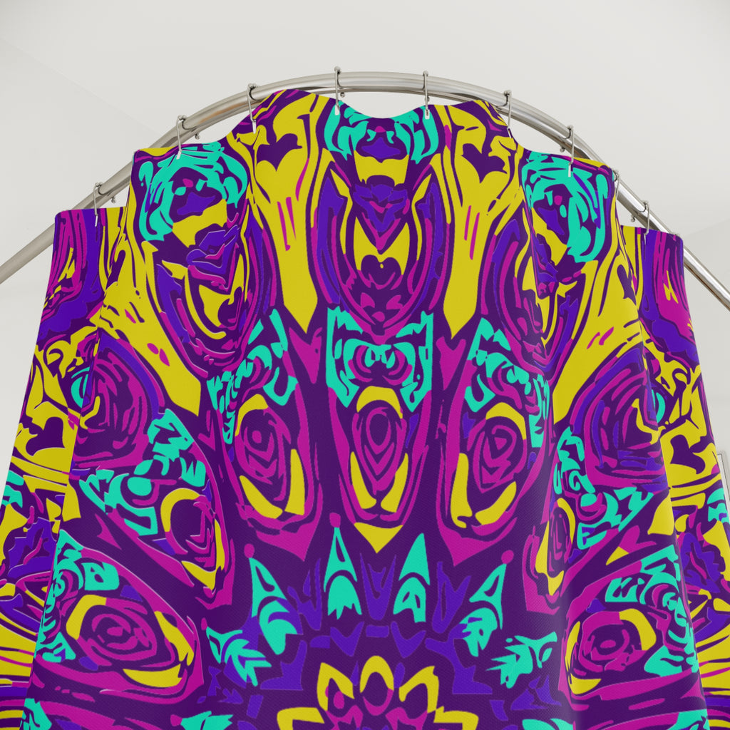Pinkish Lifes Awakening Pattern Shower Curtain