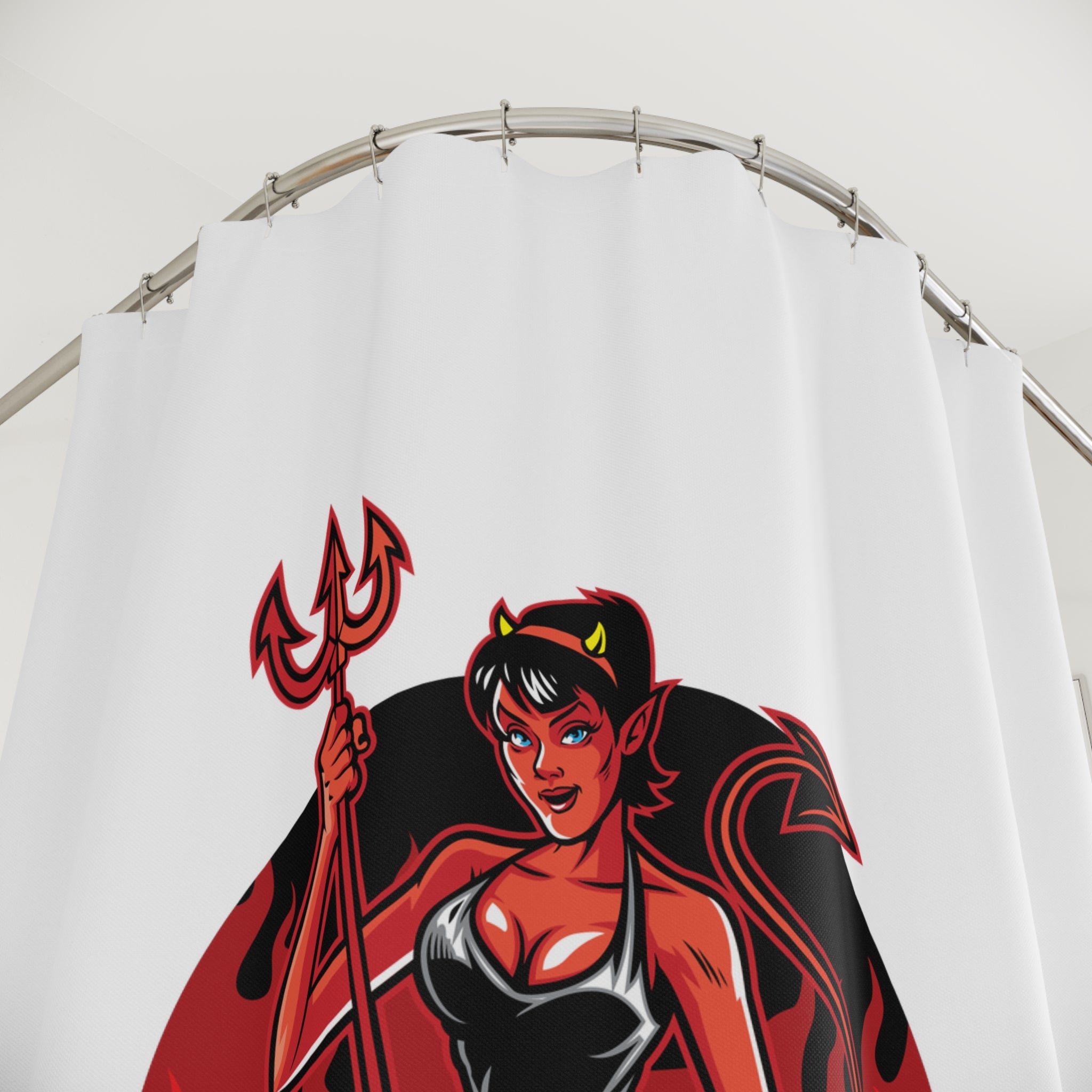 Flaming Sexy Devil Shower Curtain