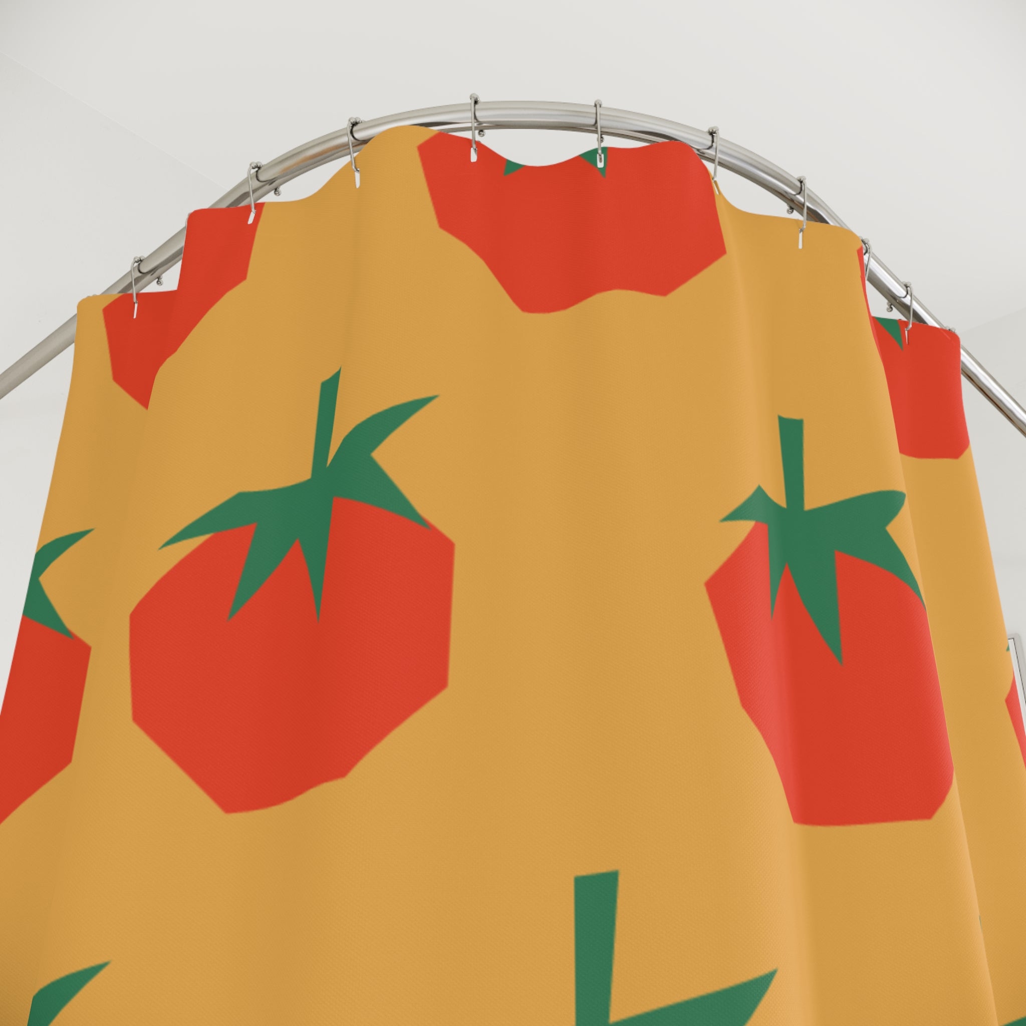 Vibrant Tomato Pattern Shower Curtain, Farmhouse Decor, Kitchen Style, Spring Decor, Fun Bathroom Accessory