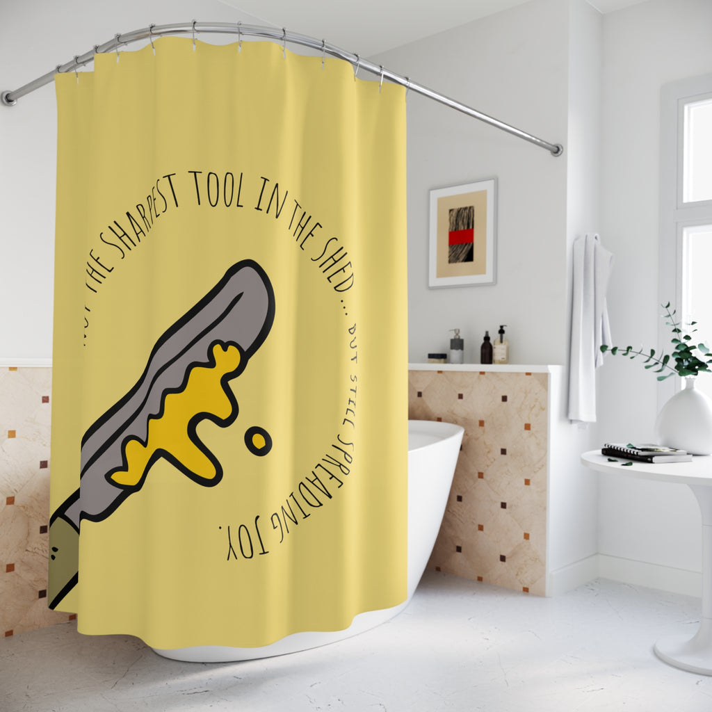 Not the Sharpest Tool in the Shed, Whimsical Shower Curtain, Fun Bathroom Decor,  Quirky Home Accessories, Gift for Humor Lovers