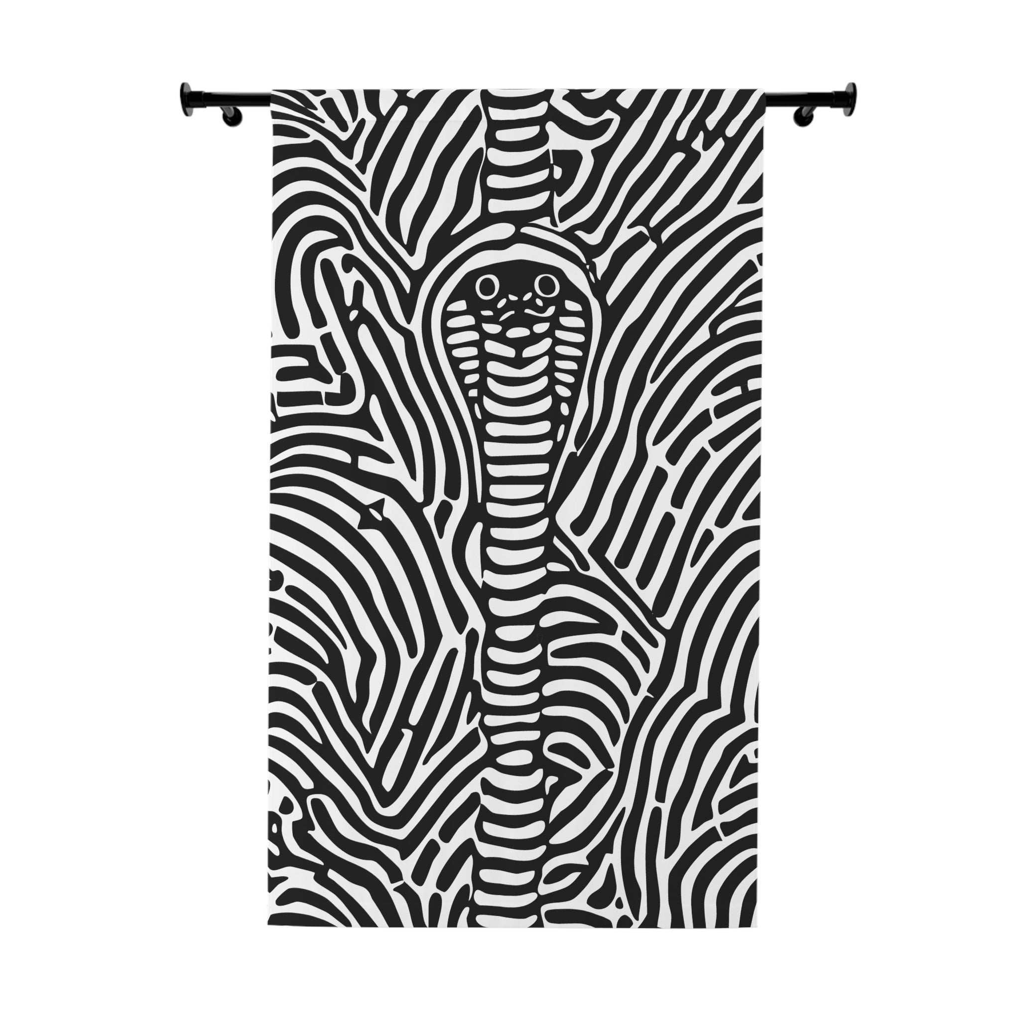 Oh My Cobra Design Blackish Blackout Window Curtain