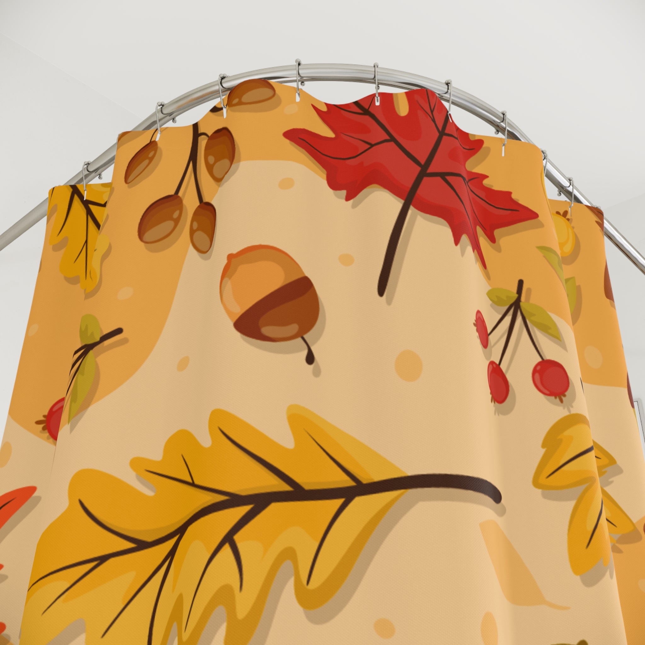 Autumn Leaves Shower Curtain, Fall Decor for Home, Seasonal Bathroom Accessory, Thanksgiving Gift, Cozy Vibe