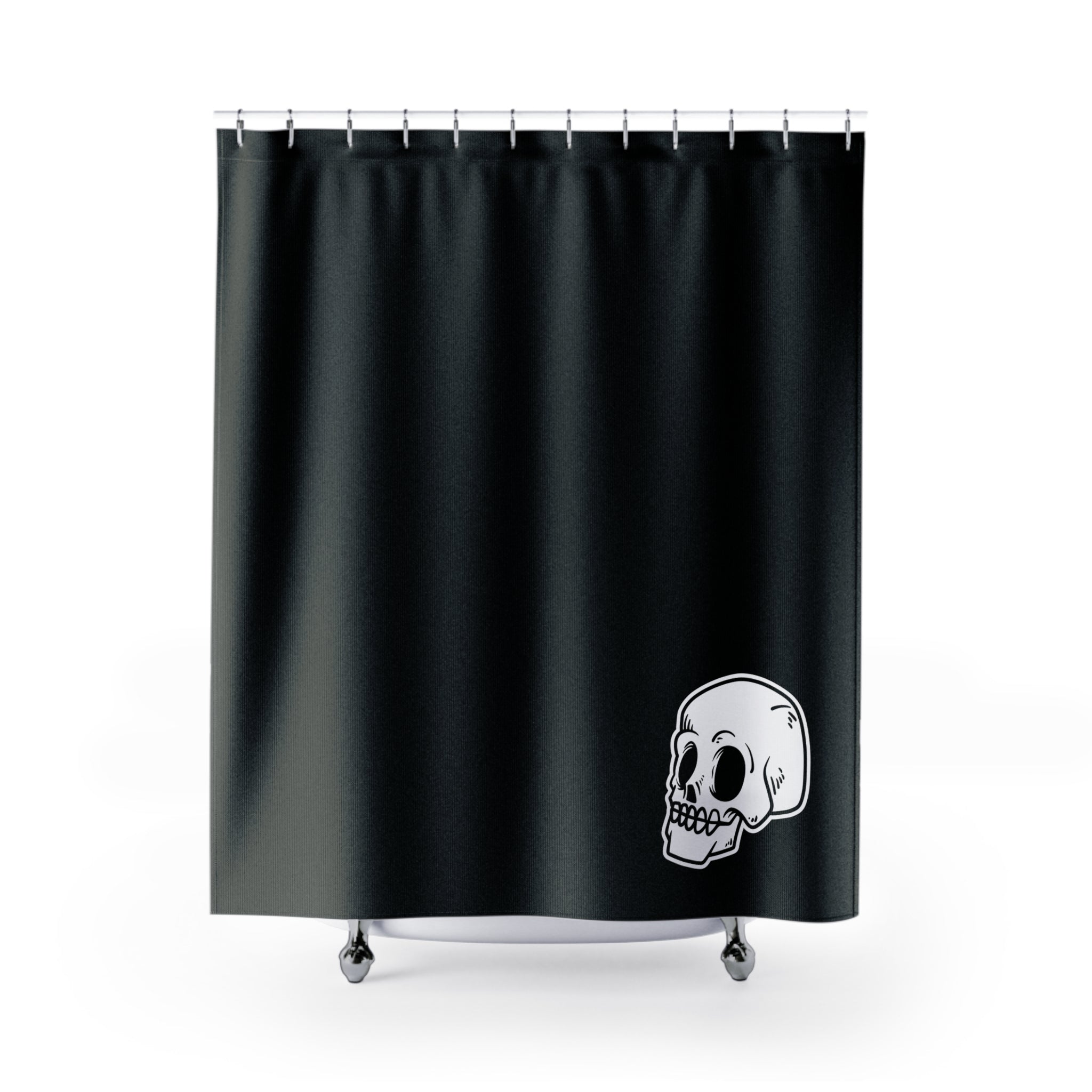 Gothic Skull Shower Curtain | Unique Bathroom Decor, Halloween Decoration, Monochrome Home Accessory, Spooky Gift Idea