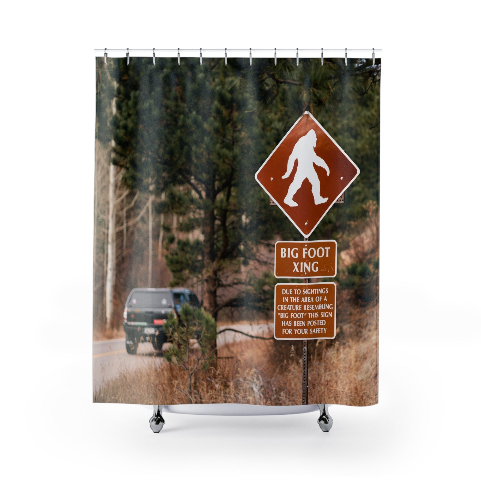 Colorado Pikes Peak Bigfoot Crossing Shower Curtain