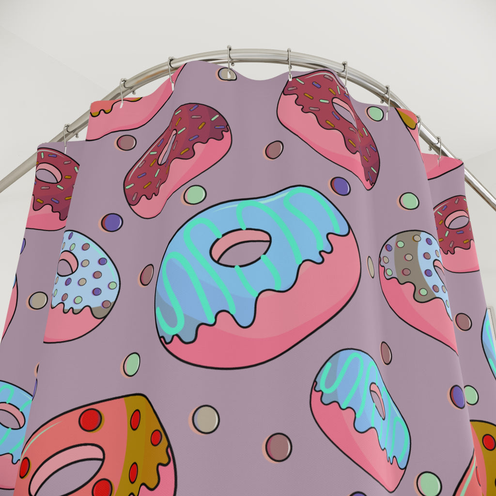 Sweeties Blue Donuts Pattern Shower Curtain